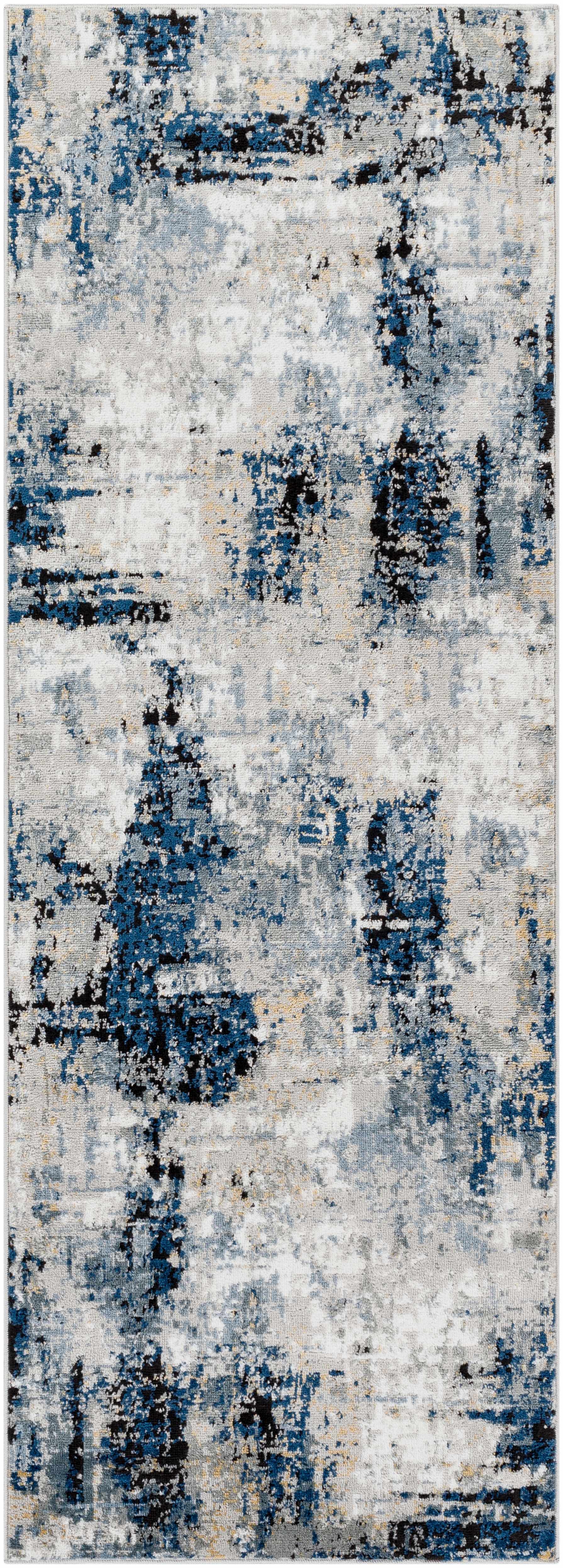 Exquisite Hauteloom Campsall Gray&Blue Abstract Area Rug