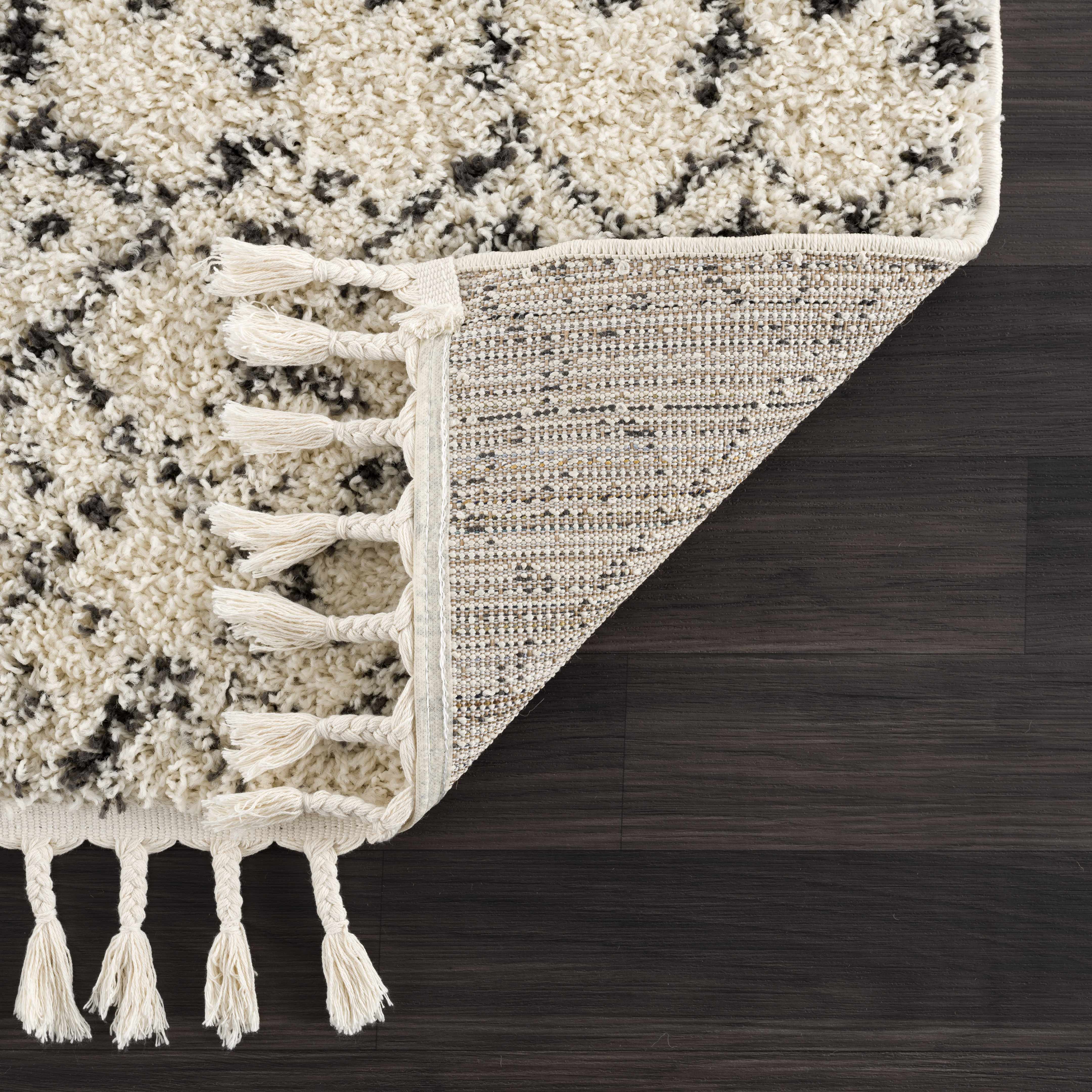 Luxurious Hauteloom Kibureau Cream Trellis Shag Area Rug - Transform Your Space