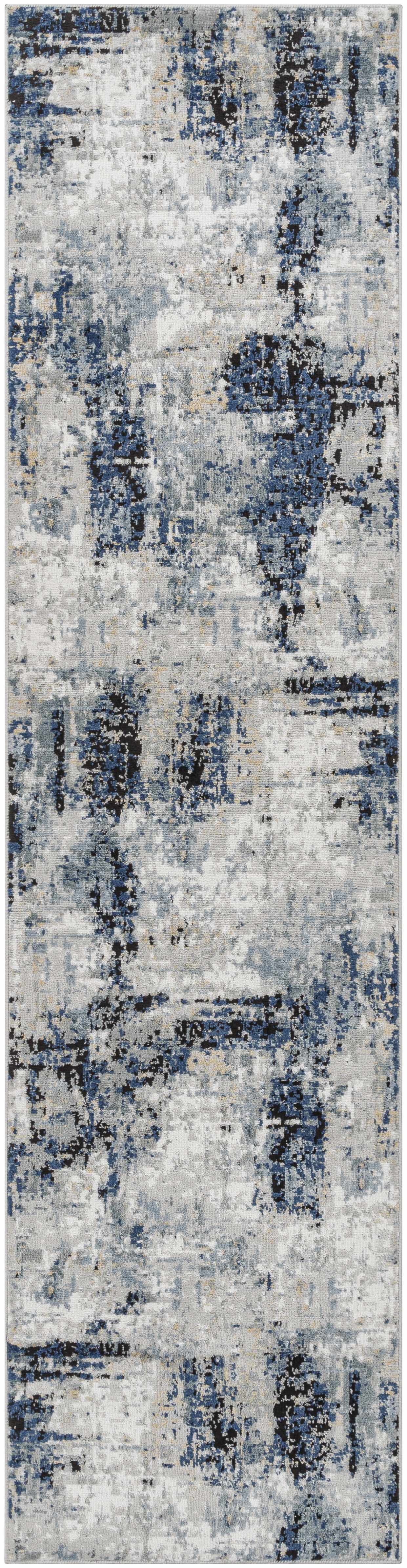 Exquisite Hauteloom Campsall Gray&Blue Abstract Area Rug