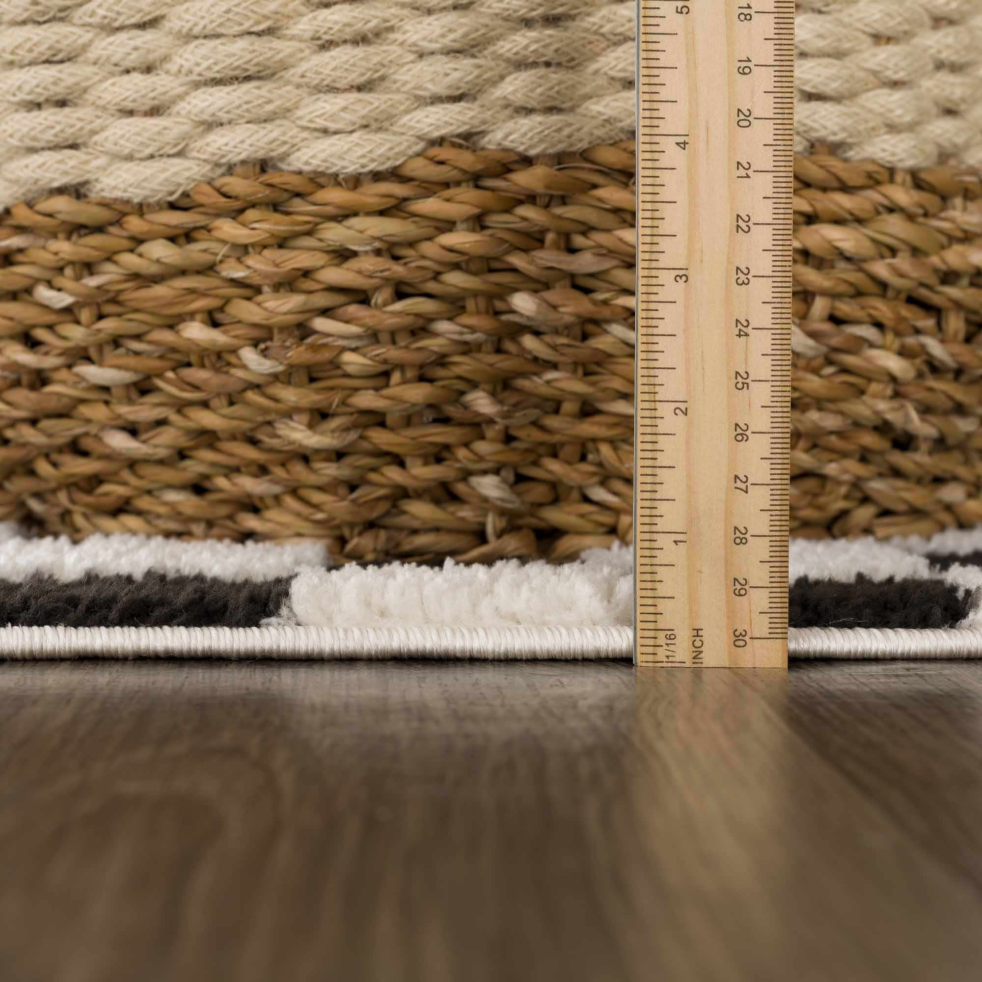 Hauteloom Lajos Black & White Checkered Luxury Area Rug