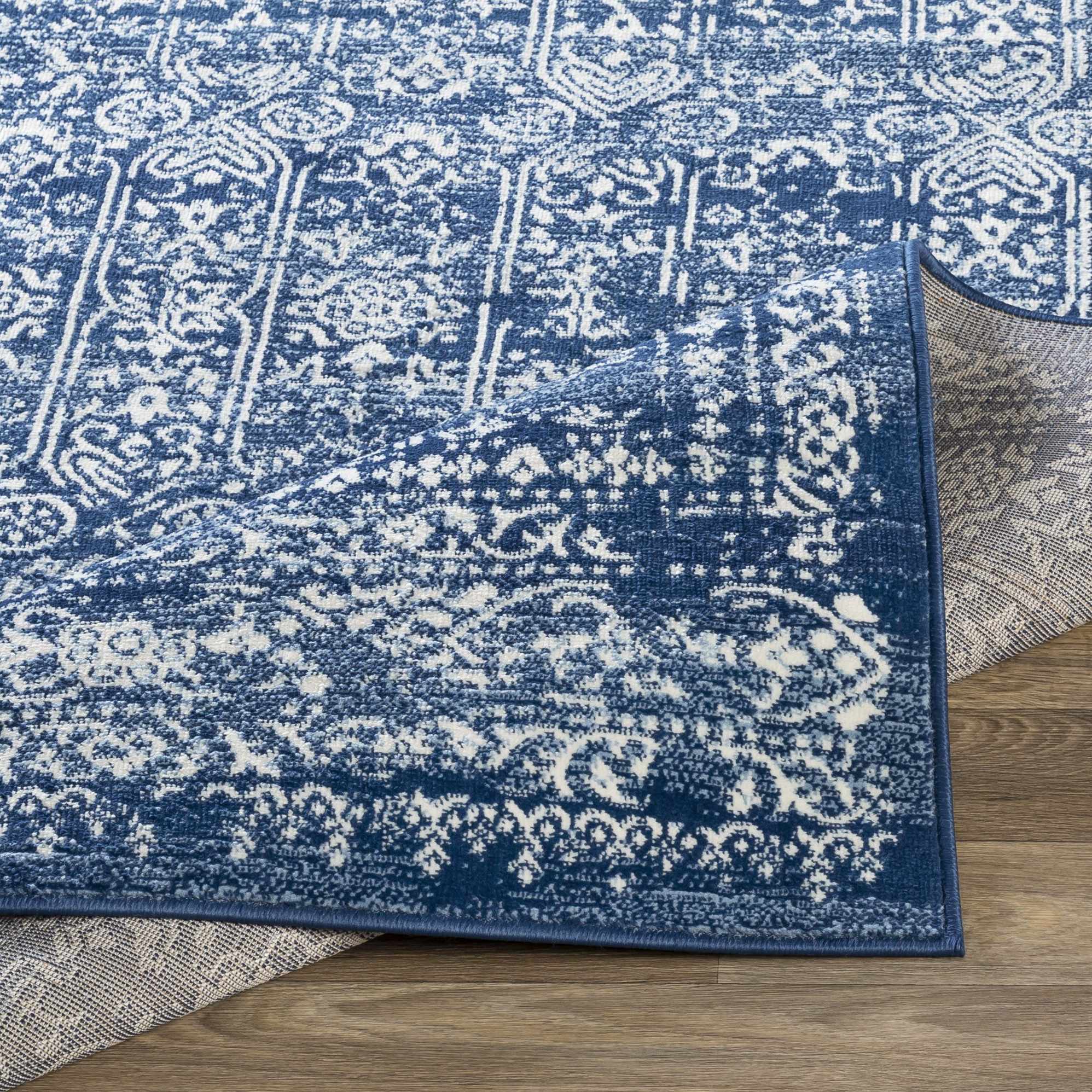 Hauteloom Michie Dark Blue Luxury Area Rug