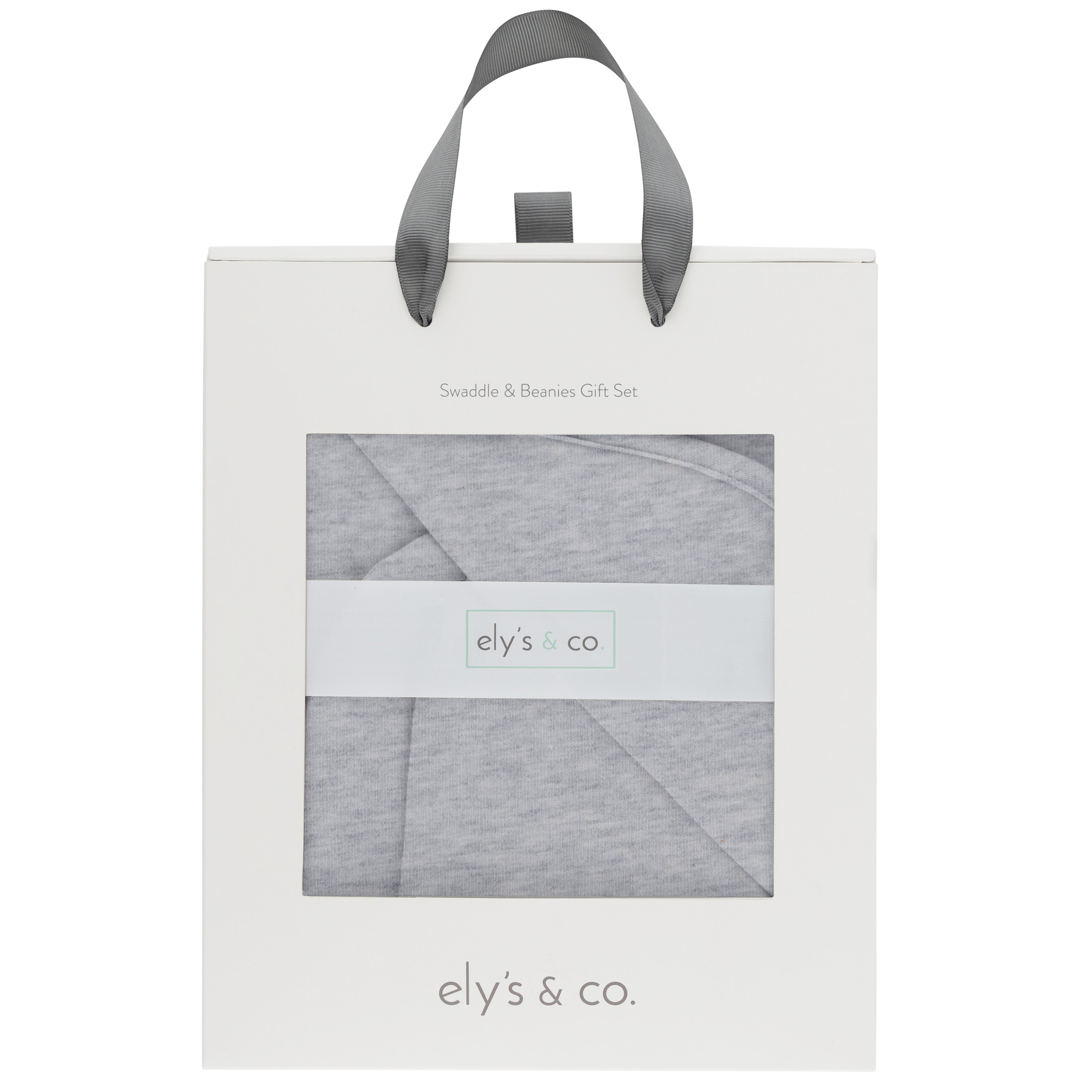 Ely's & Co. Cozy Jersey Knit Cotton Swaddle & Beanie Gift Set - Soft Luxury for Your Little One