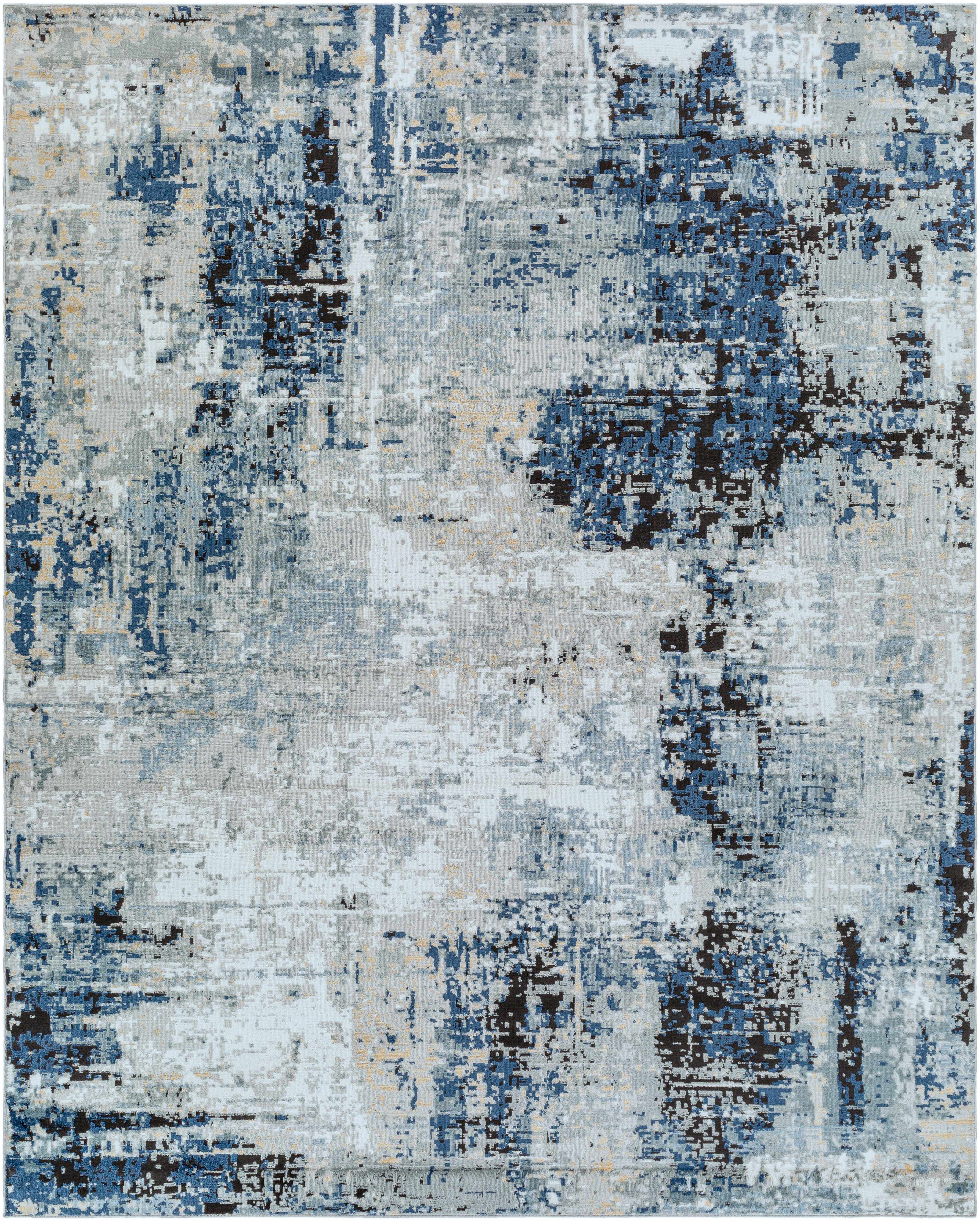Exquisite Hauteloom Campsall Gray&Blue Abstract Area Rug
