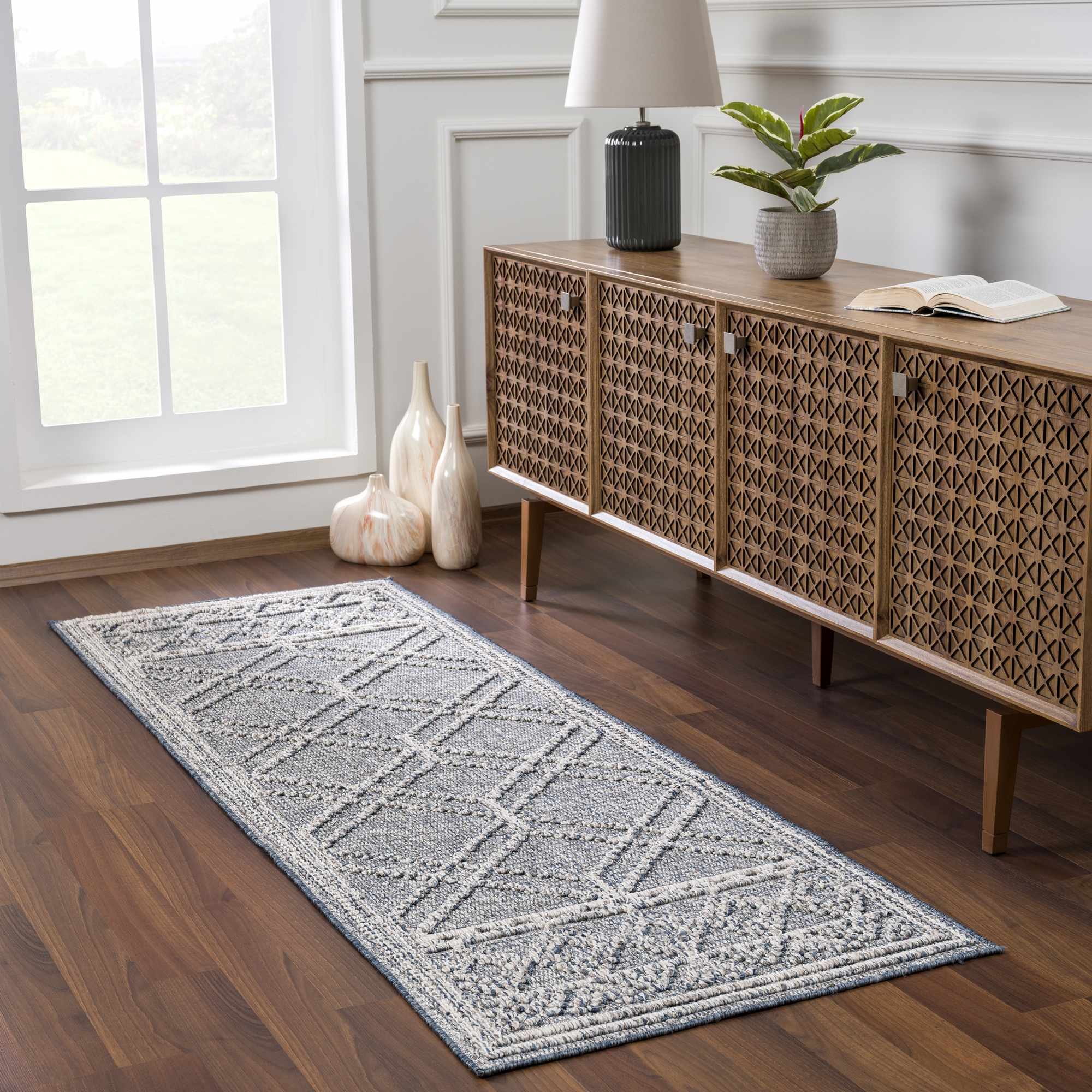 Hauteloom Diah Area Rug - Exquisite Gray Blue & Bone Beauty