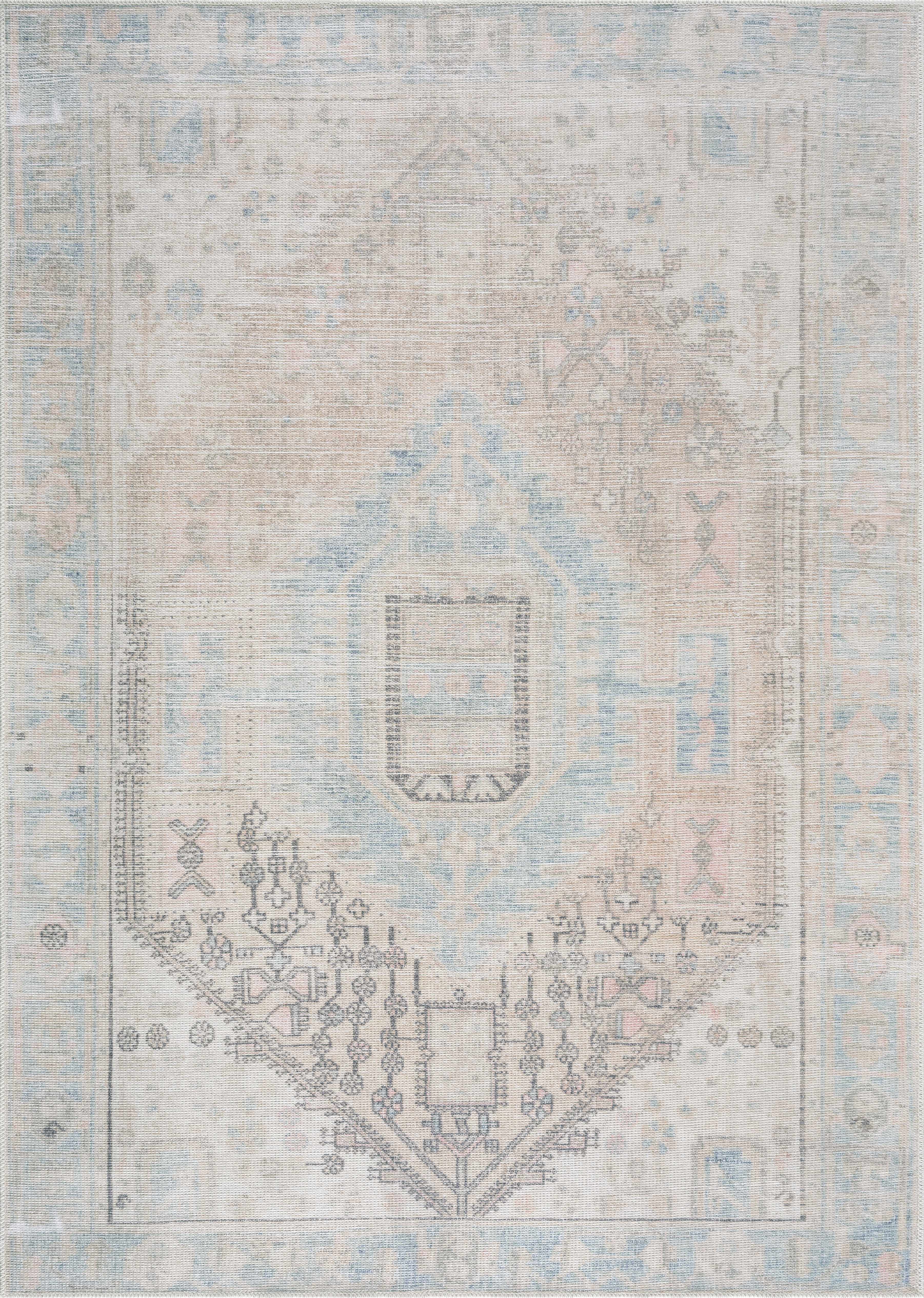 Hauteloom Baloy Vintage Area Rug - Light Olive: Add a Touch of Boho Elegance to Your Space