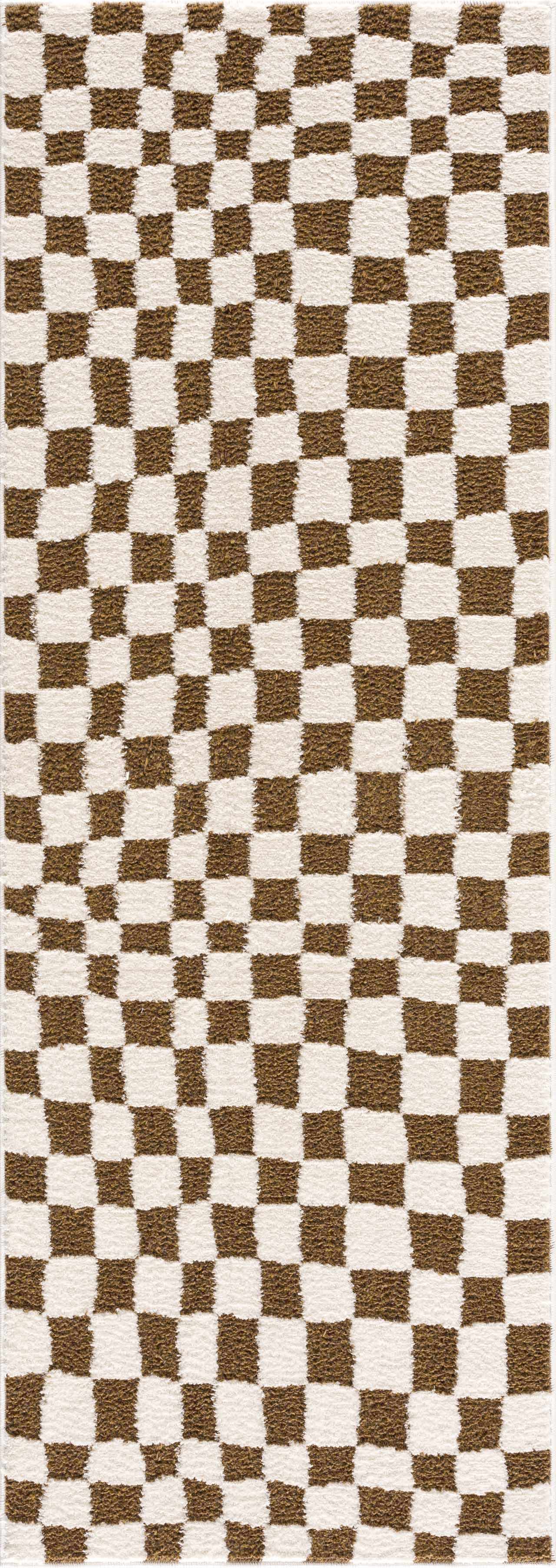 Exquisite Hauteloom Lajos Brown Checkered Area Rug