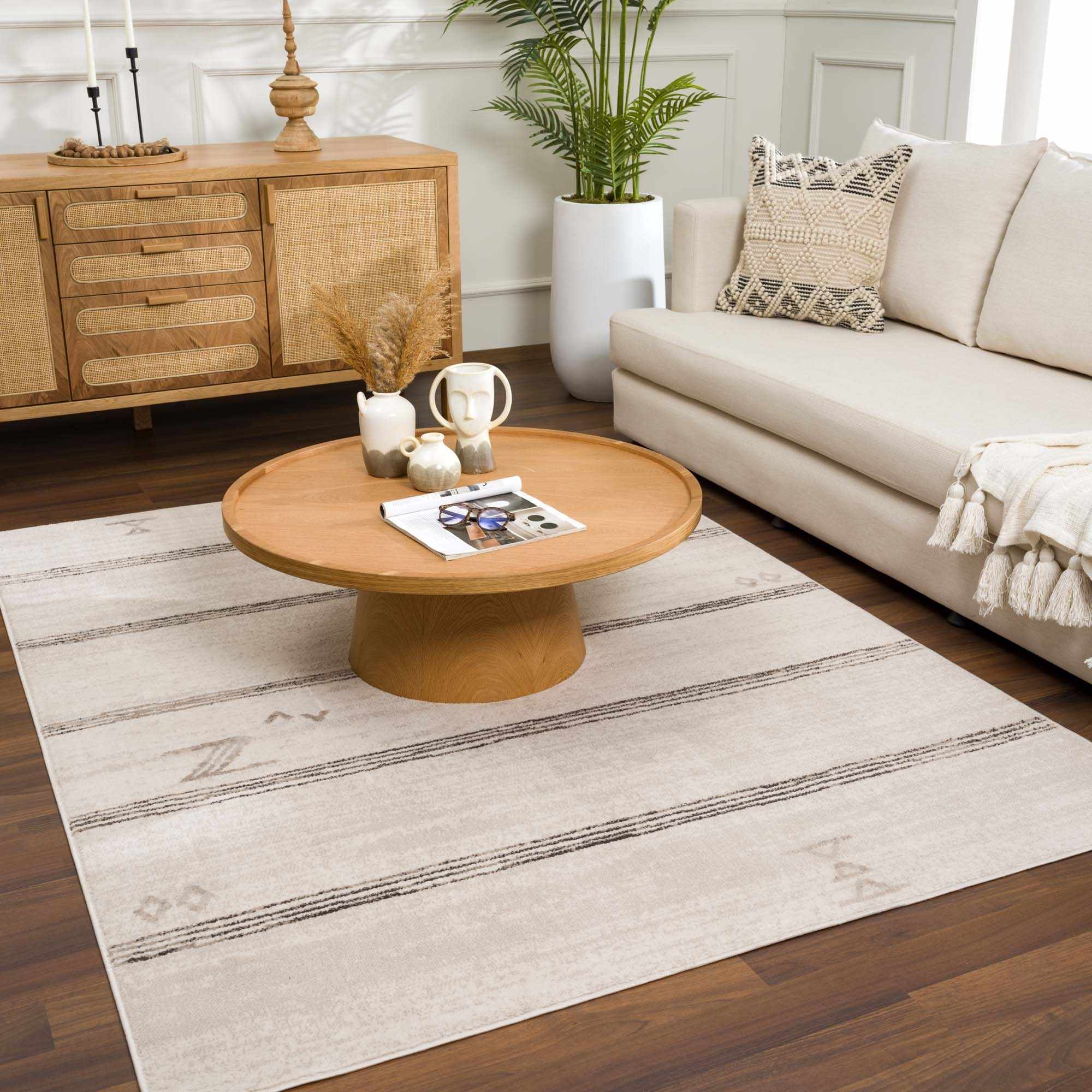 Hauteloom Deja Cream & Charcoal Area Rug - Transform Your Space