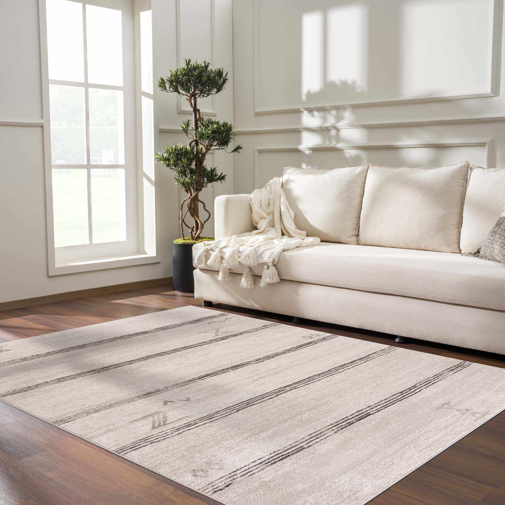 Hauteloom Deja Cream & Charcoal Area Rug - Transform Your Space