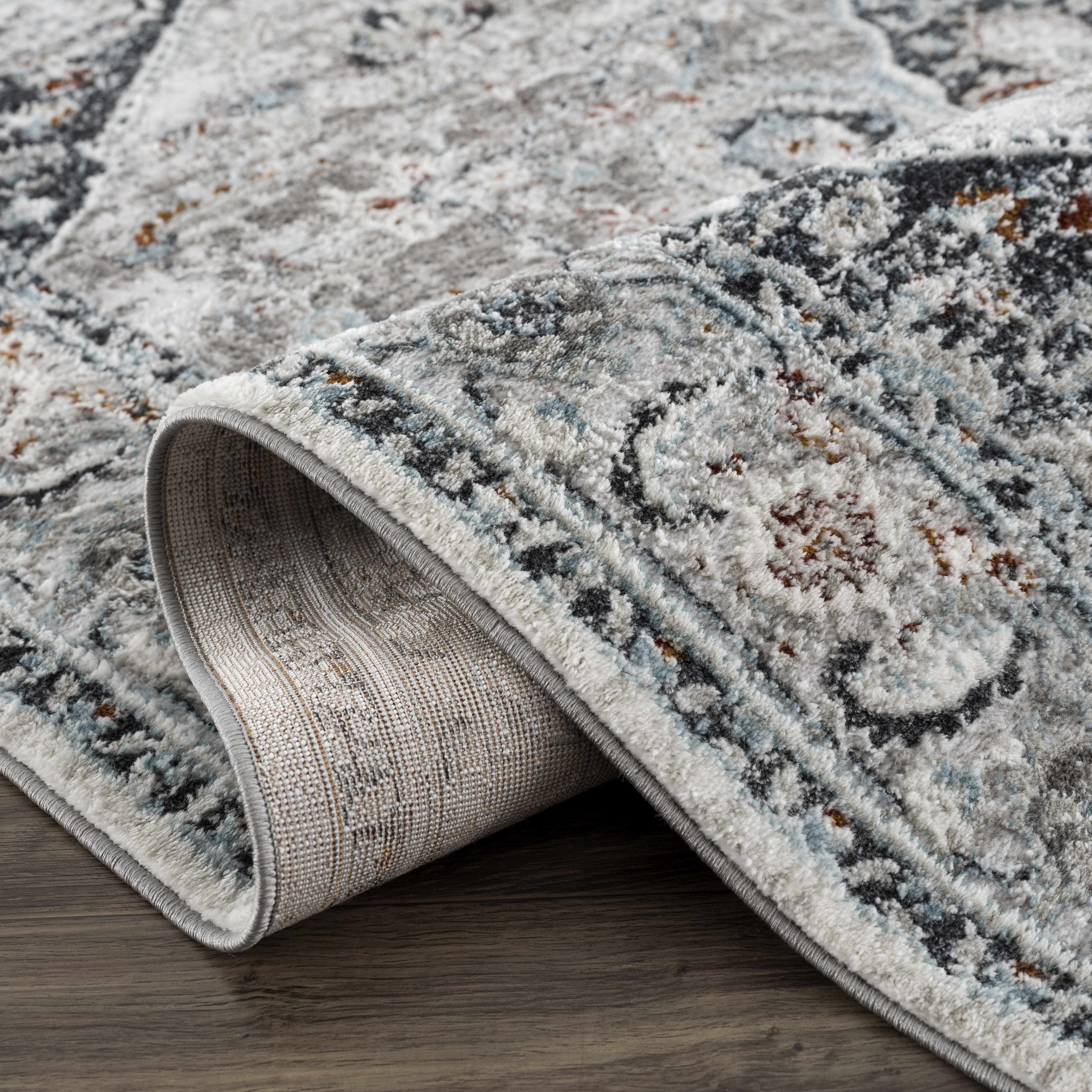 Hauteloom Liverpool Gray & Blue Elegant Area Rug