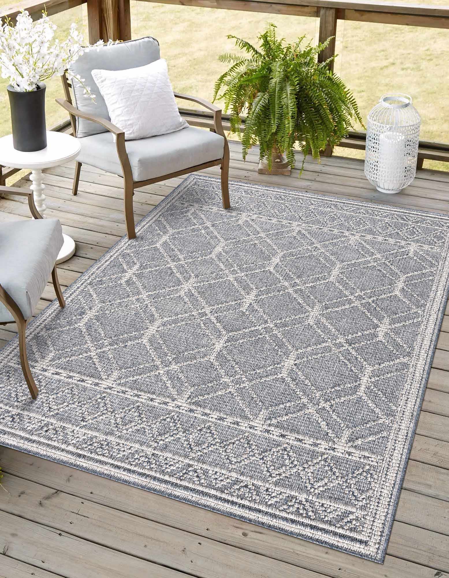 Hauteloom Diah Area Rug - Exquisite Gray Blue & Bone Beauty