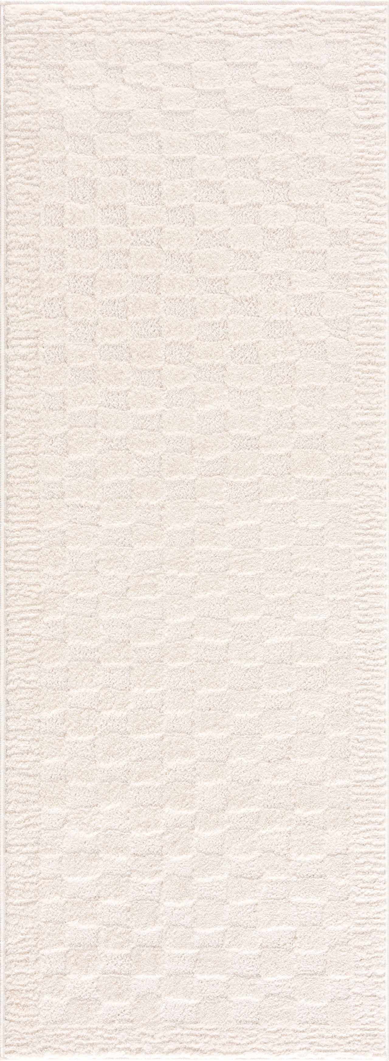 Luxurious Hauteloom Leryn Ivory Checkered Area Rug - Transform Your Space