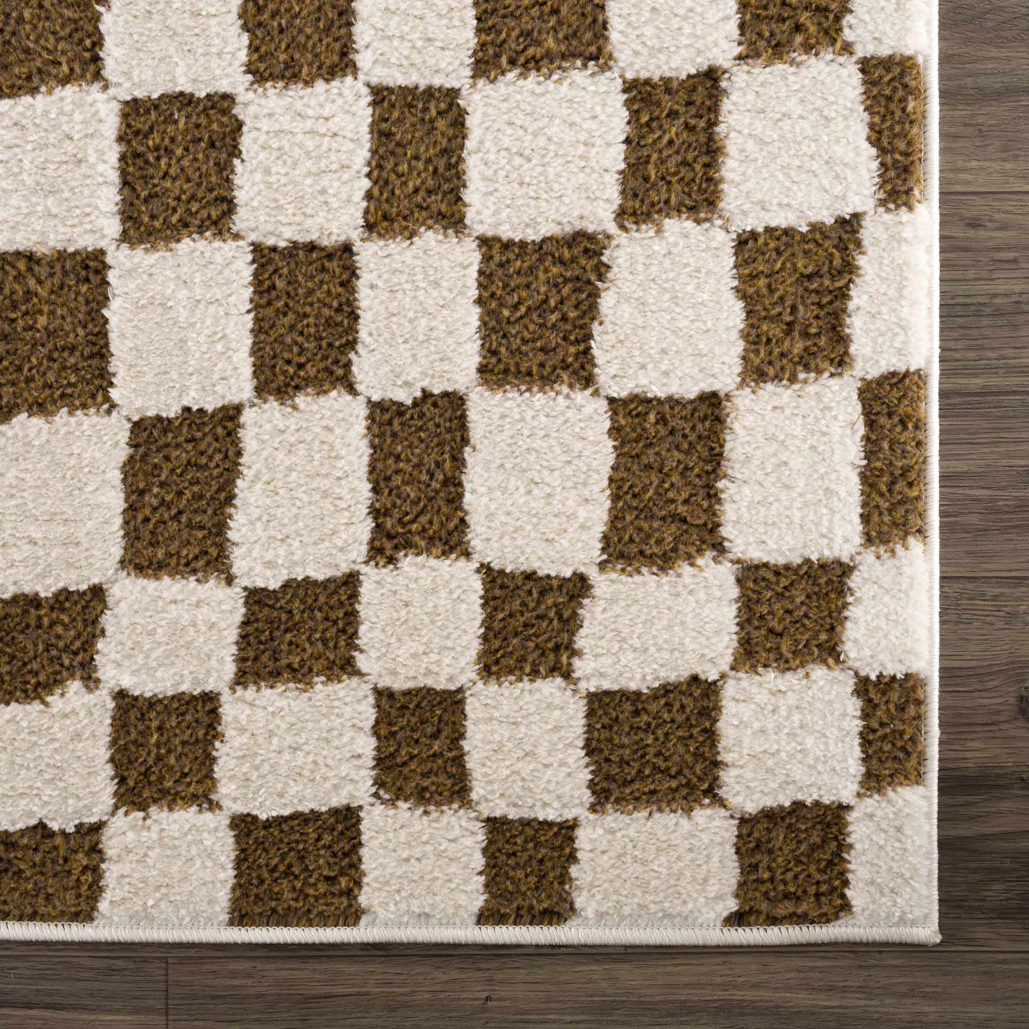 Exquisite Hauteloom Lajos Brown Checkered Area Rug