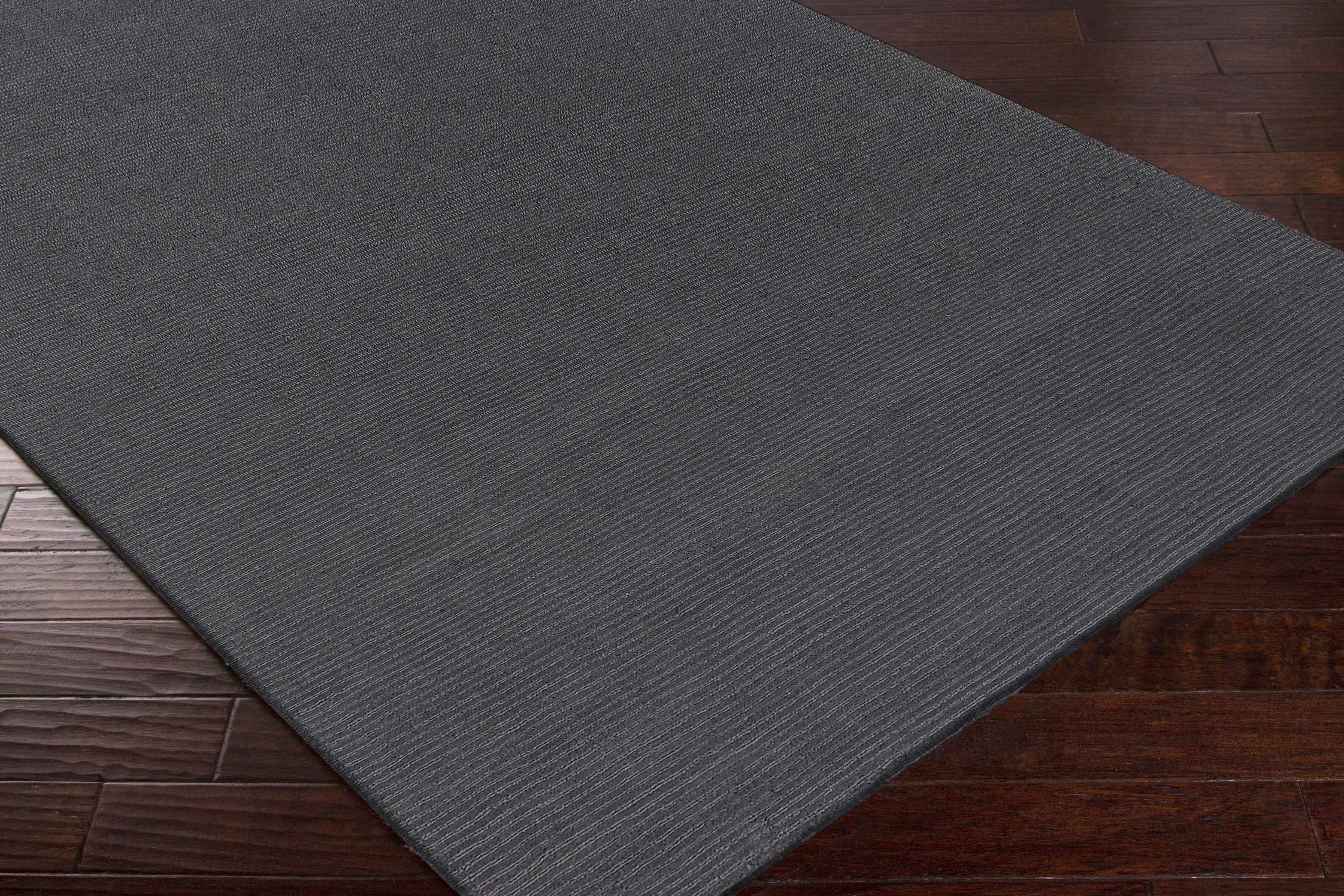 Hauteloom Brockton Solid Wool Charcoal Luxury Area Rug