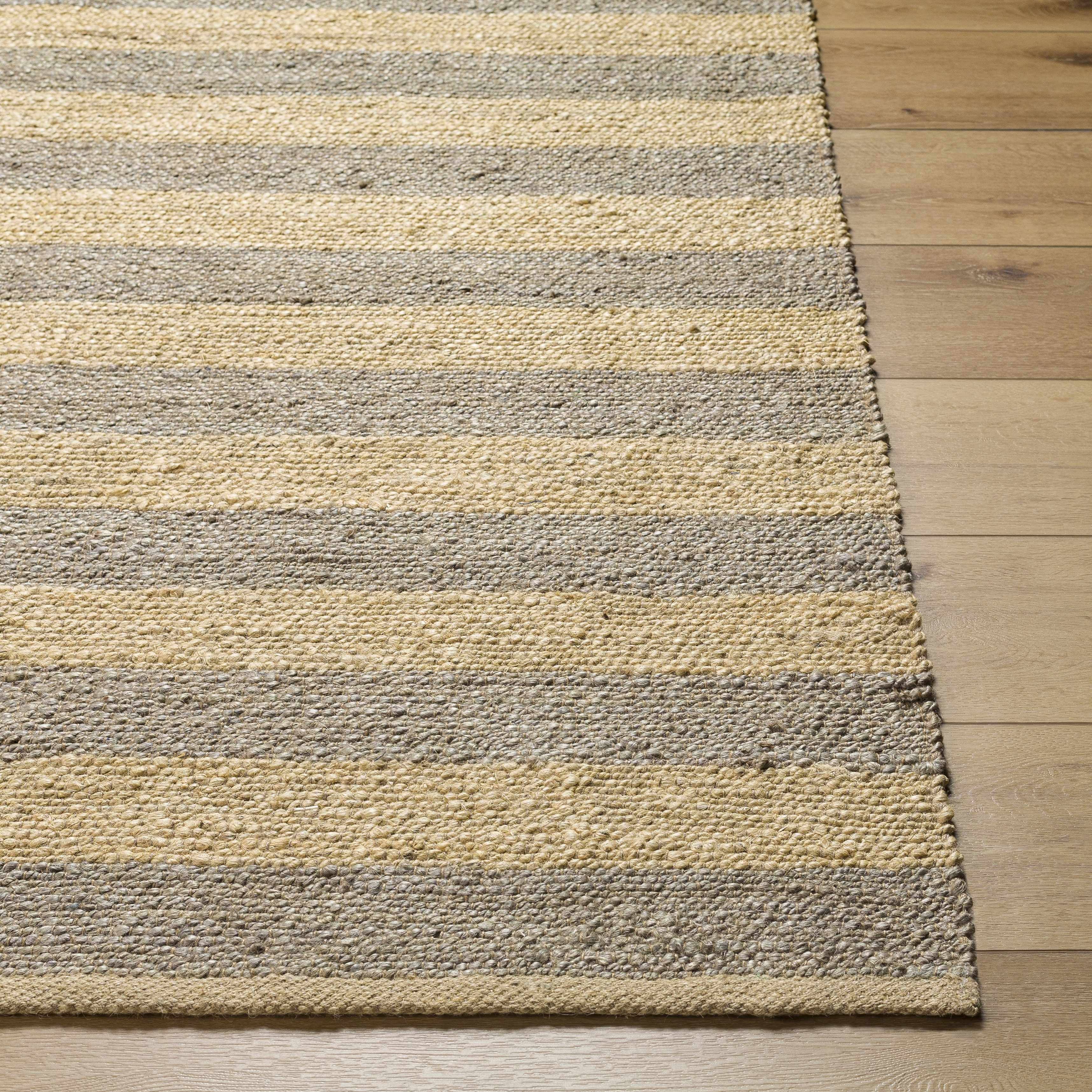 Exquisite Hauteloom Ilkay Block Stripe Jute Rug