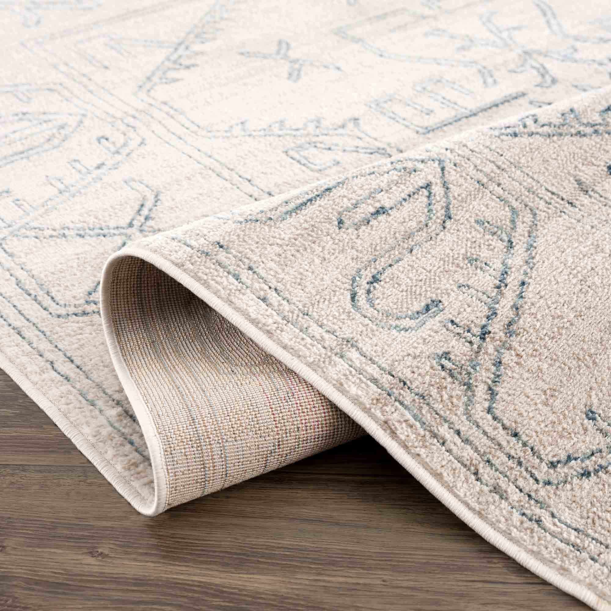 Indulge in Style with Hauteloom Divya Cream & Silver Blue Area Rug