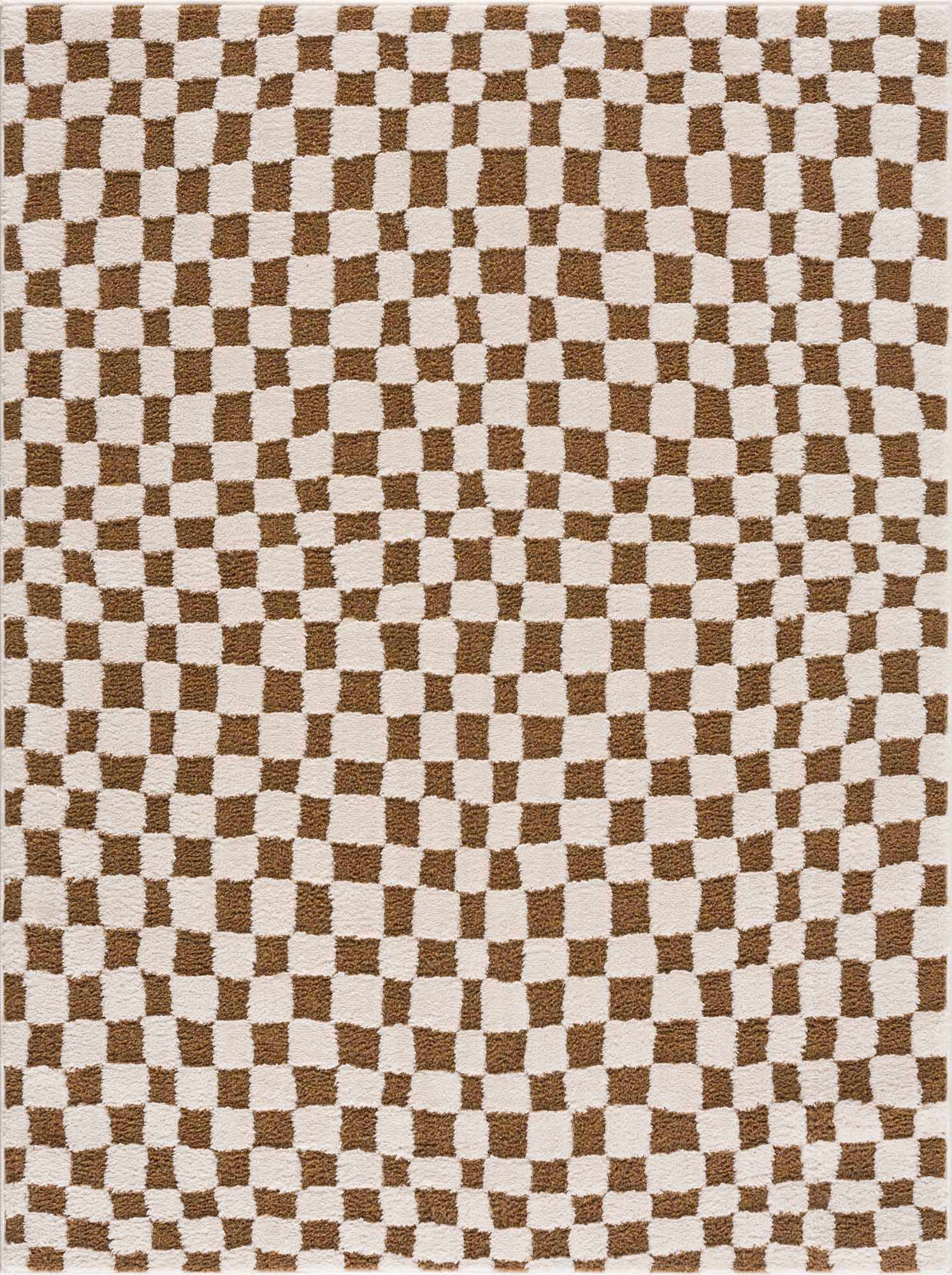 Exquisite Hauteloom Lajos Brown Checkered Area Rug
