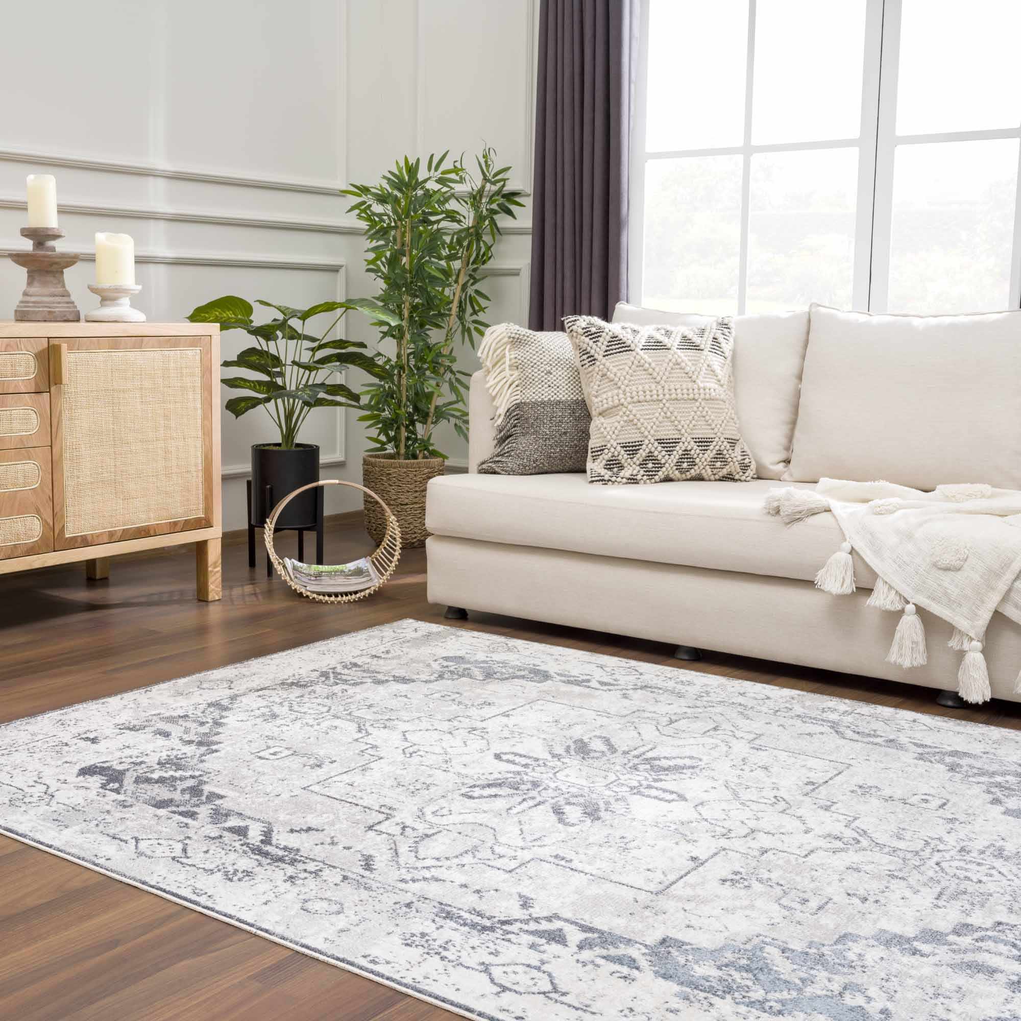 Luxurious Ivory Hera Washable Area Rug - Transform Your Space
