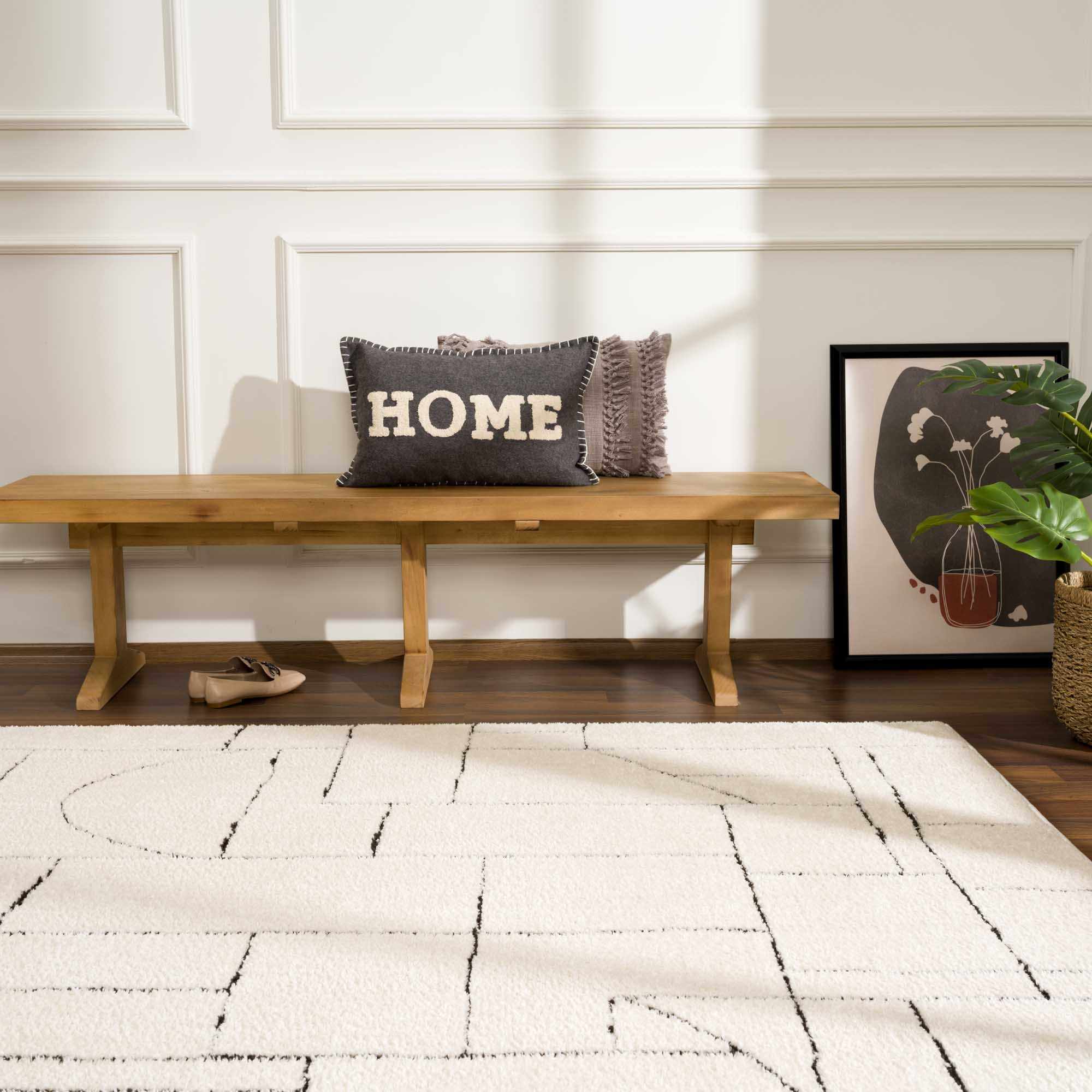 Elegant Hauteloom Keats Black & White Area Rug