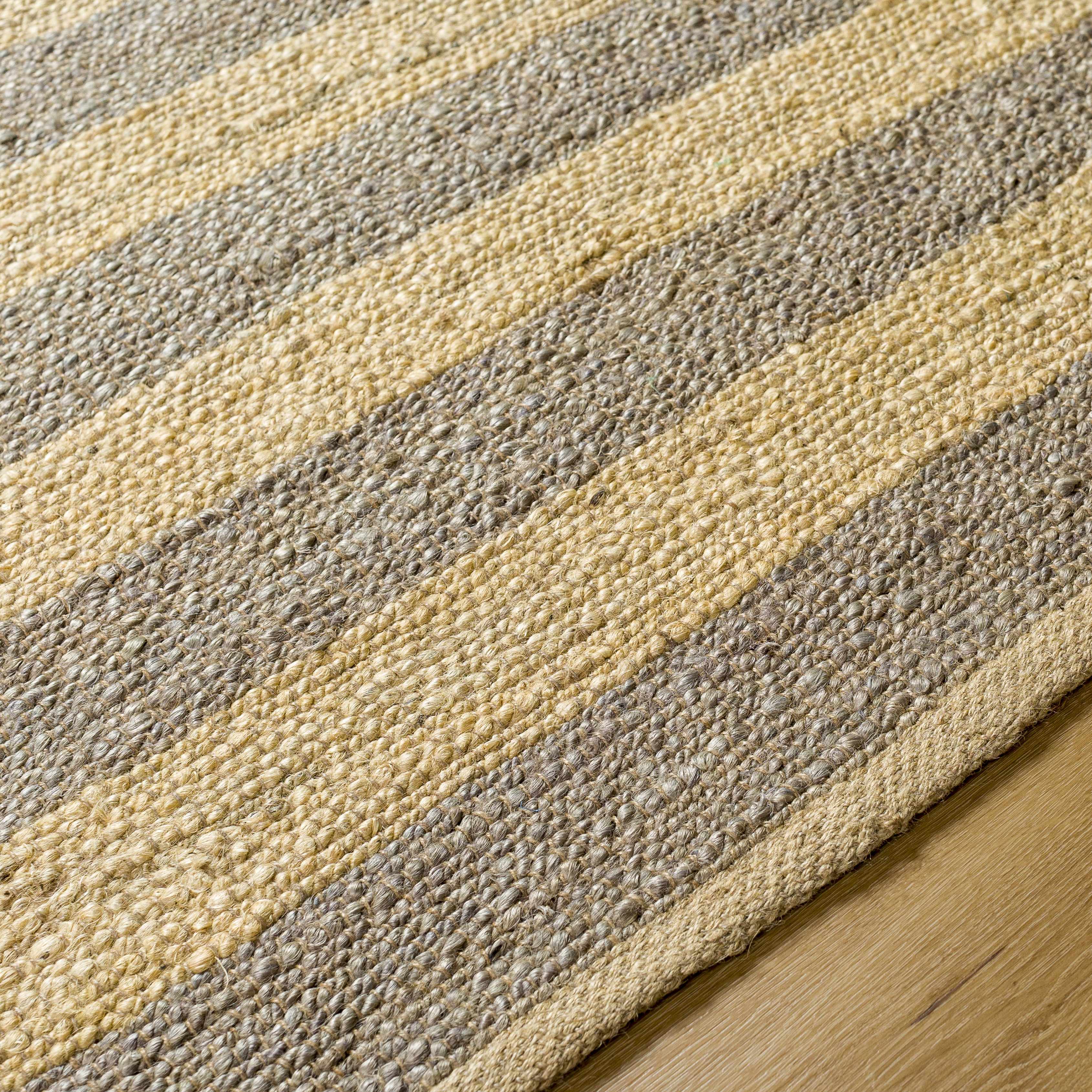 Exquisite Hauteloom Ilkay Block Stripe Jute Rug