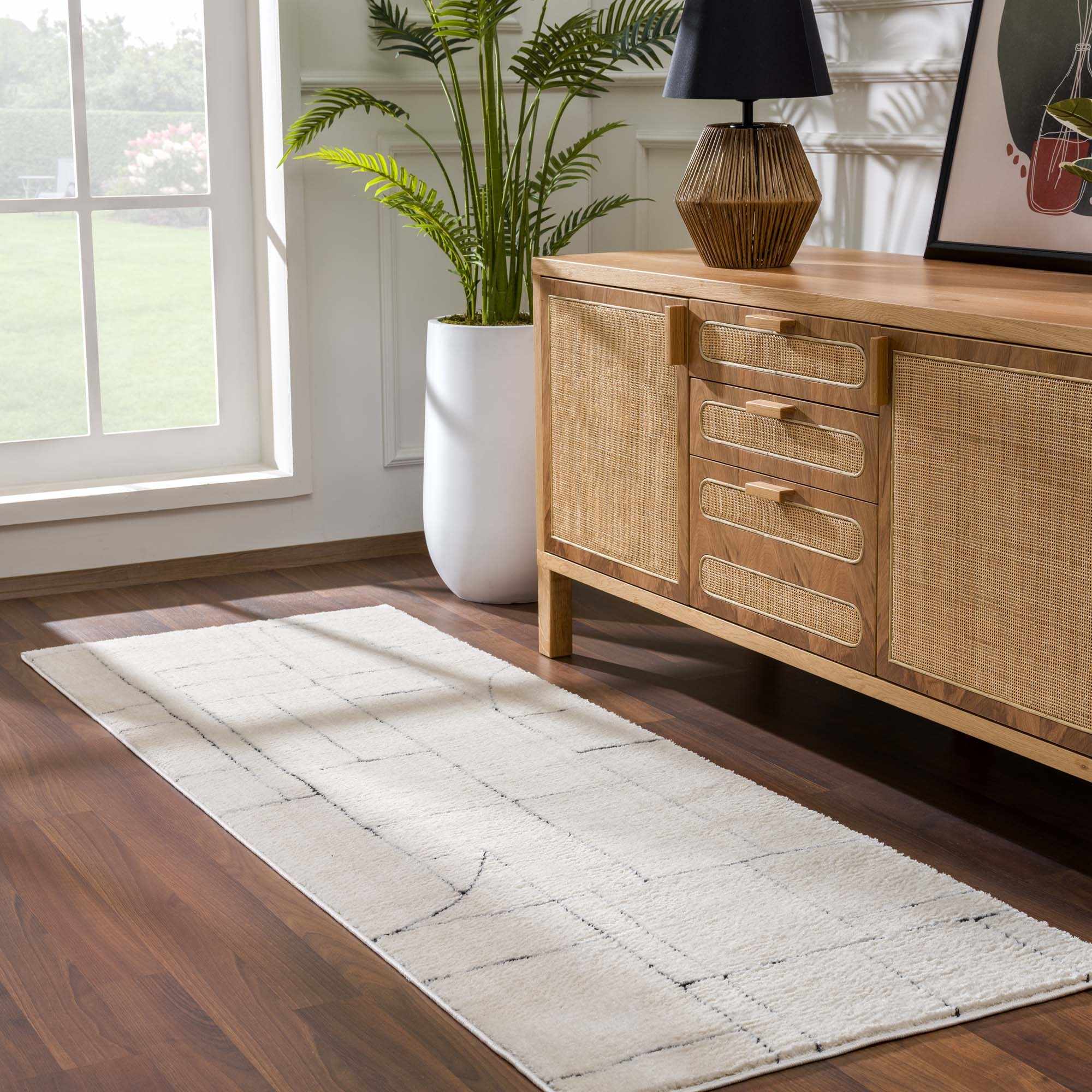 Elegant Hauteloom Keats Black & White Area Rug