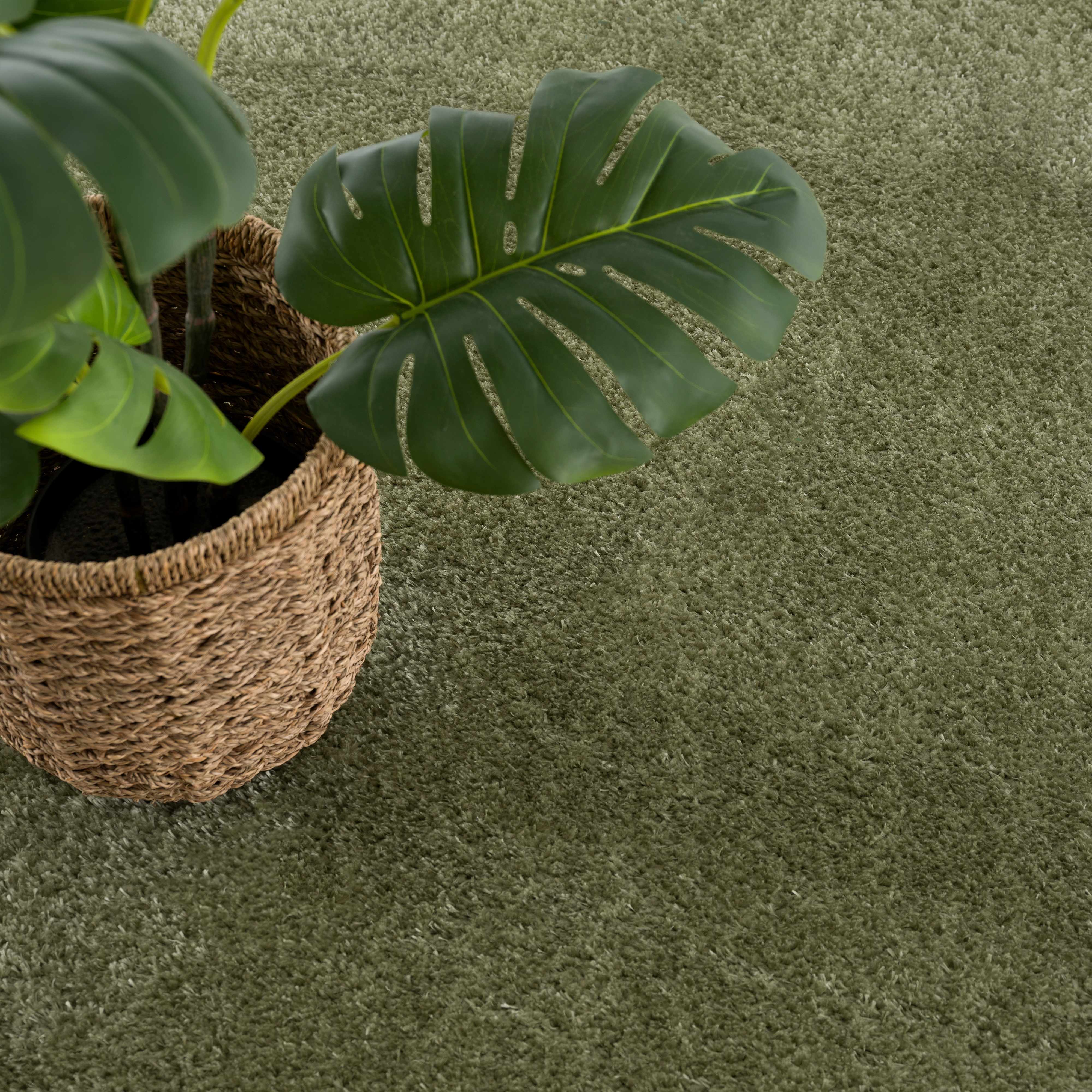 Indulge in Luxury with Hauteloom Heavenly Solid Green Plush Rug