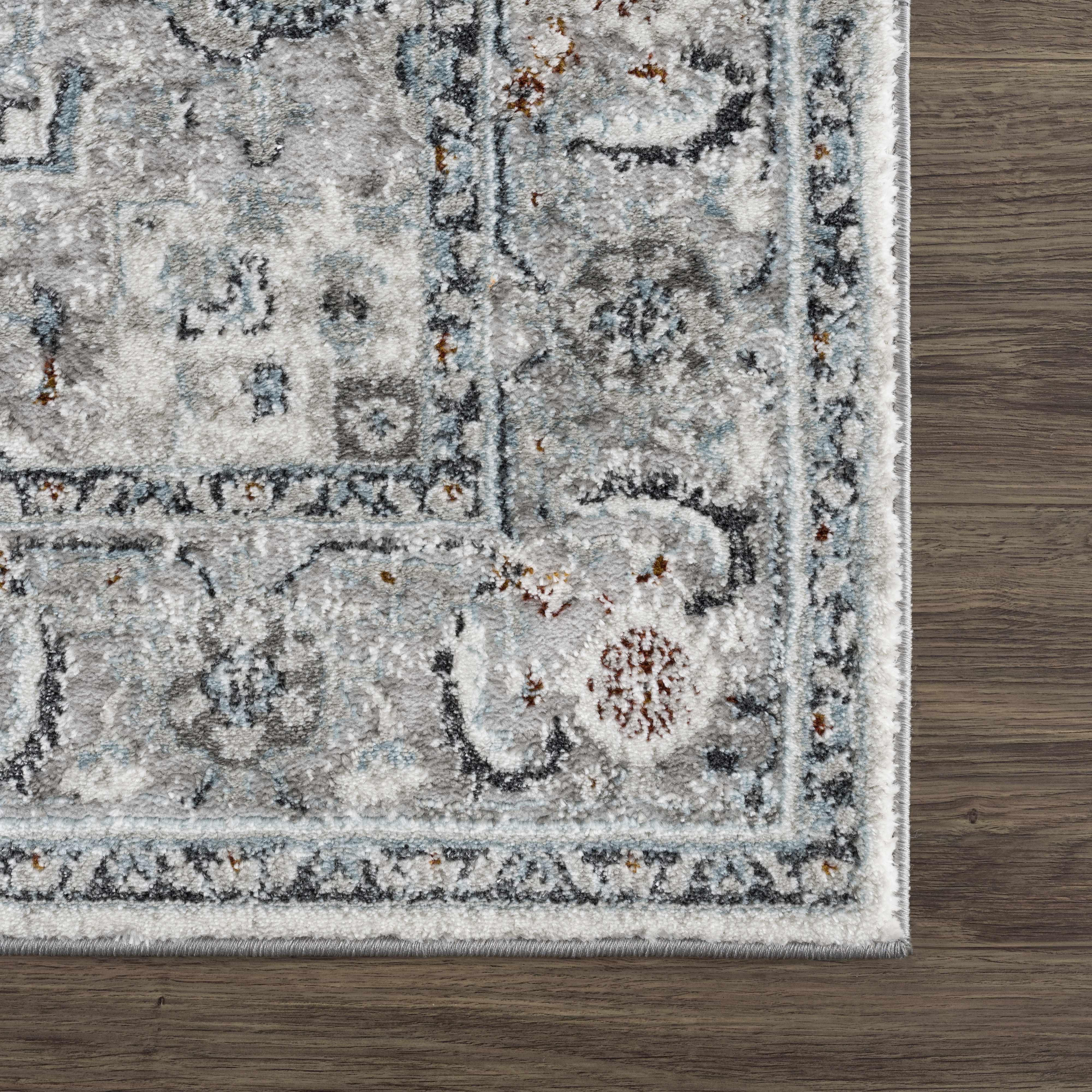 Hauteloom Liverpool Gray & Blue Elegant Area Rug