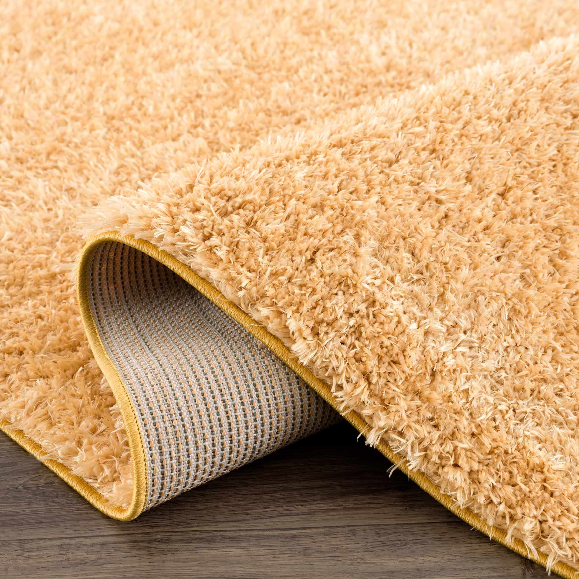Gorgeous Gold Shag Rug - Washable Luxury from Hauteloom's Faina Collection