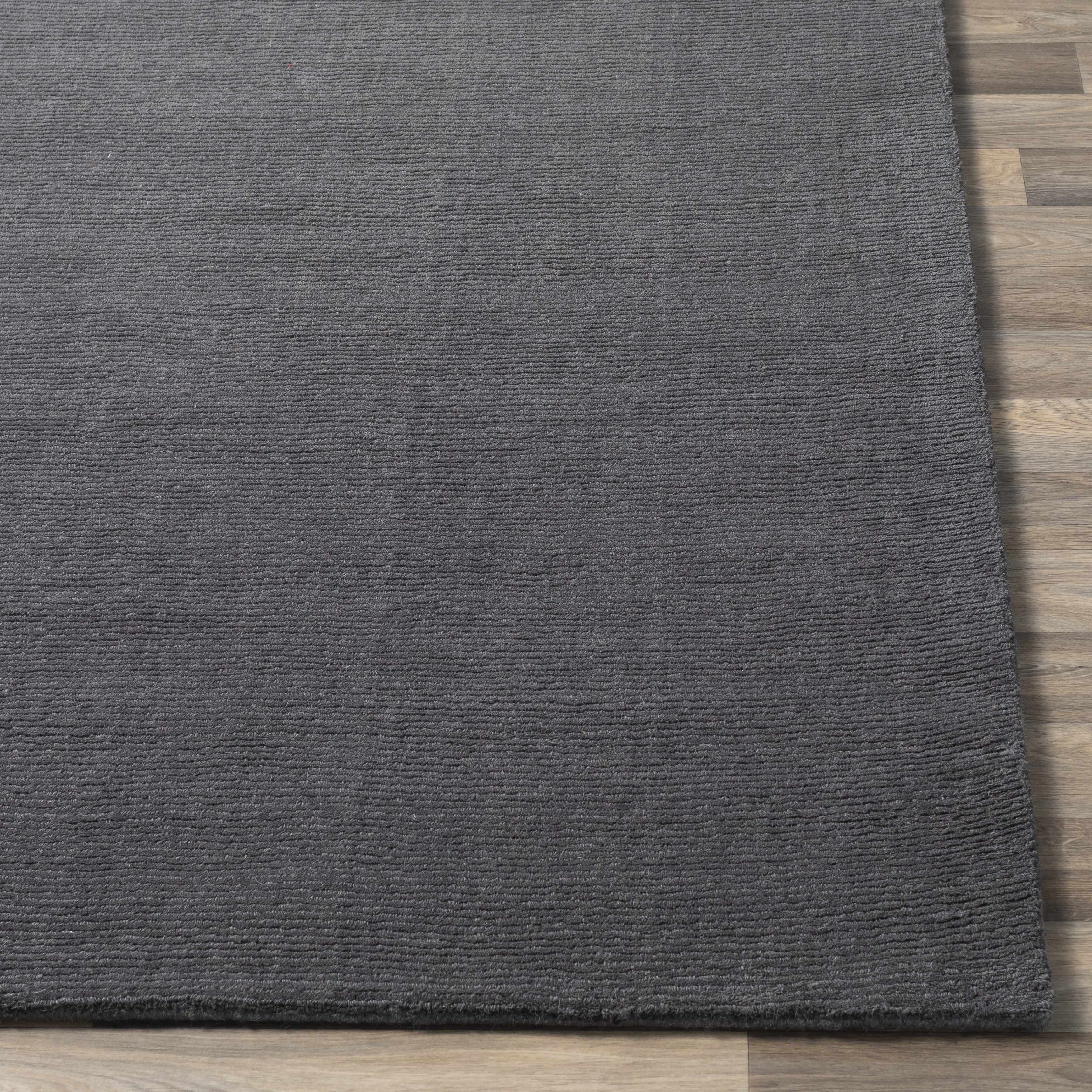 Hauteloom Brockton Solid Wool Charcoal Luxury Area Rug