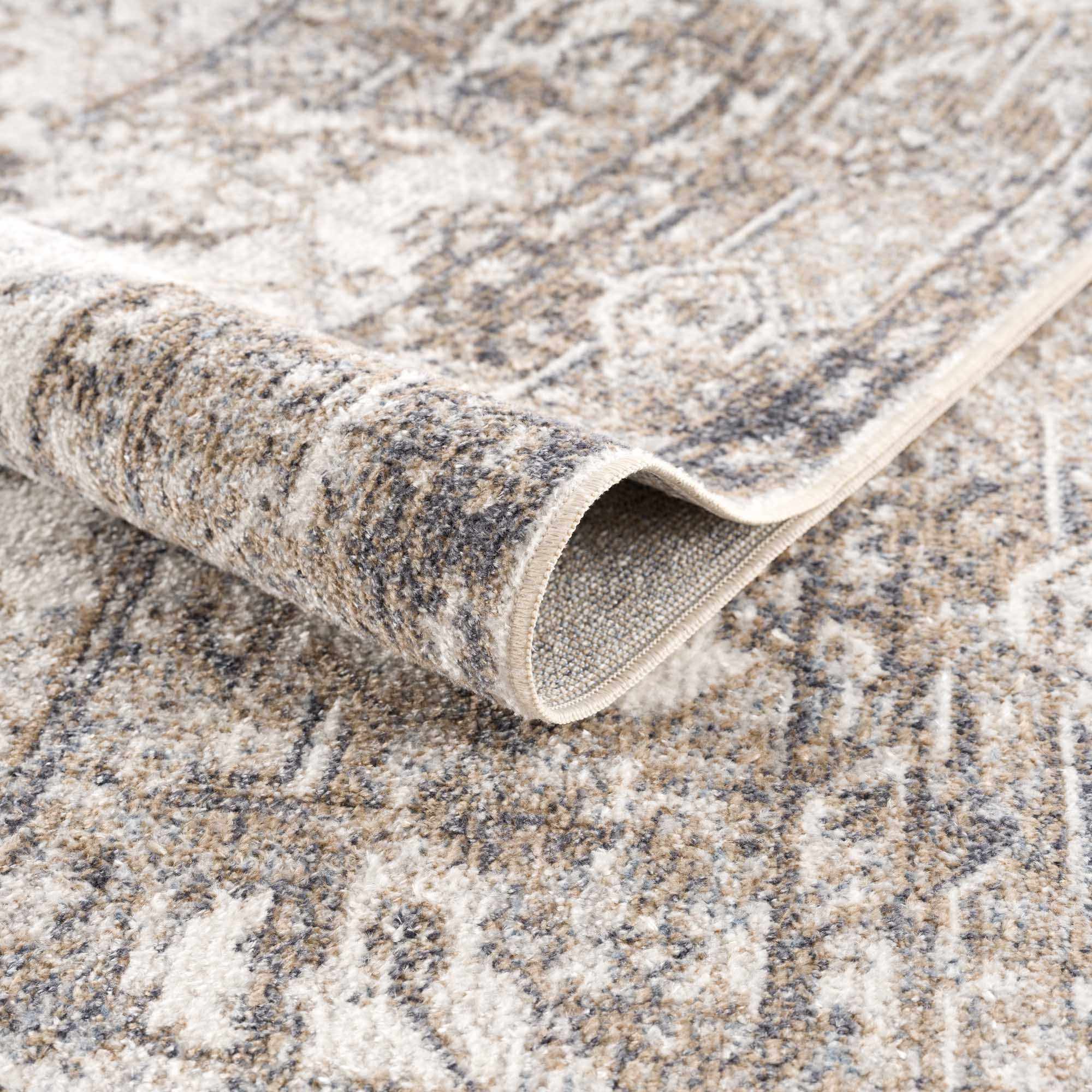 Hauteloom Hera Brown & Cream Luxury Washable Area Rug