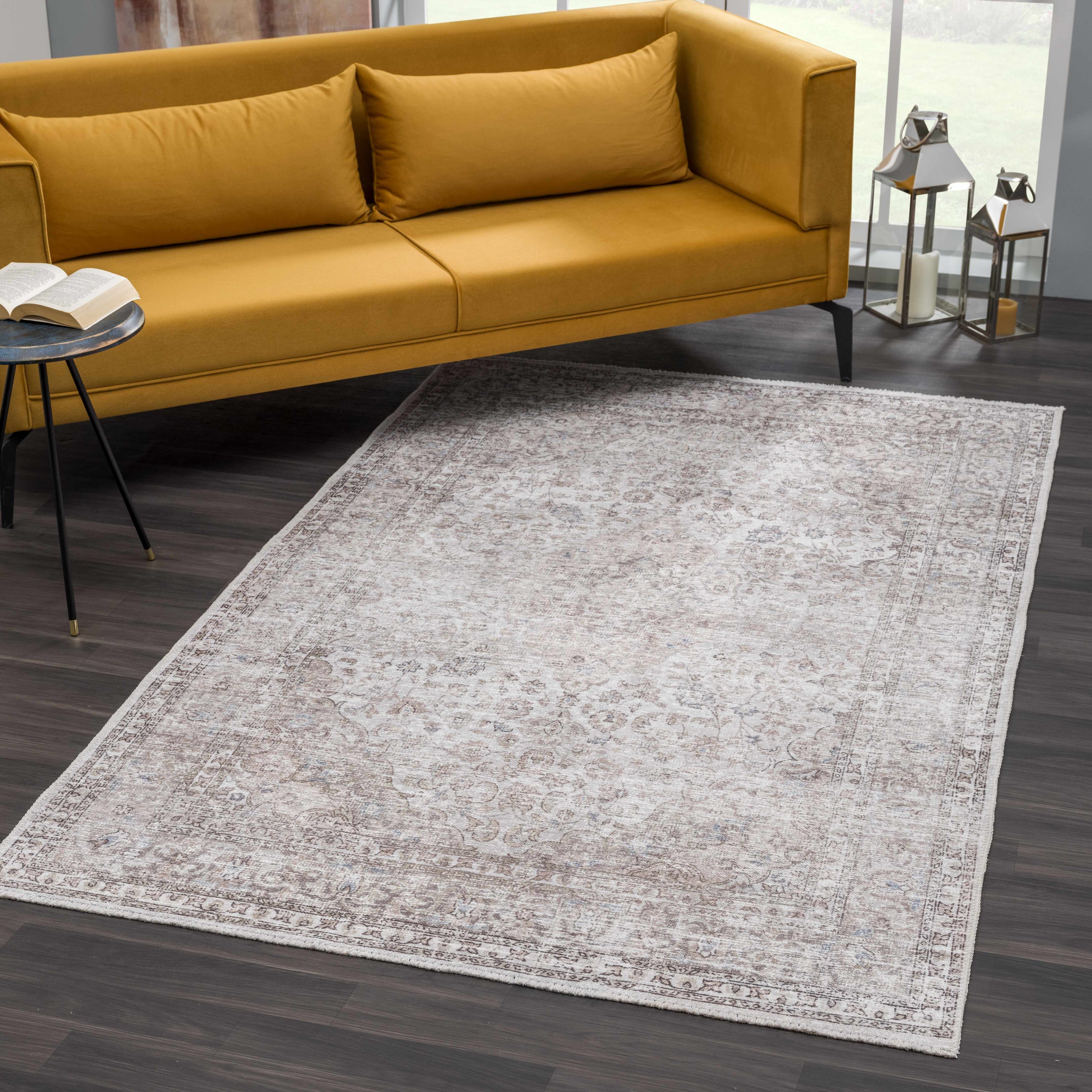 Hauteloom Cream Holi-2301 Washable Area Rug - The Perfect Choice for Your Home