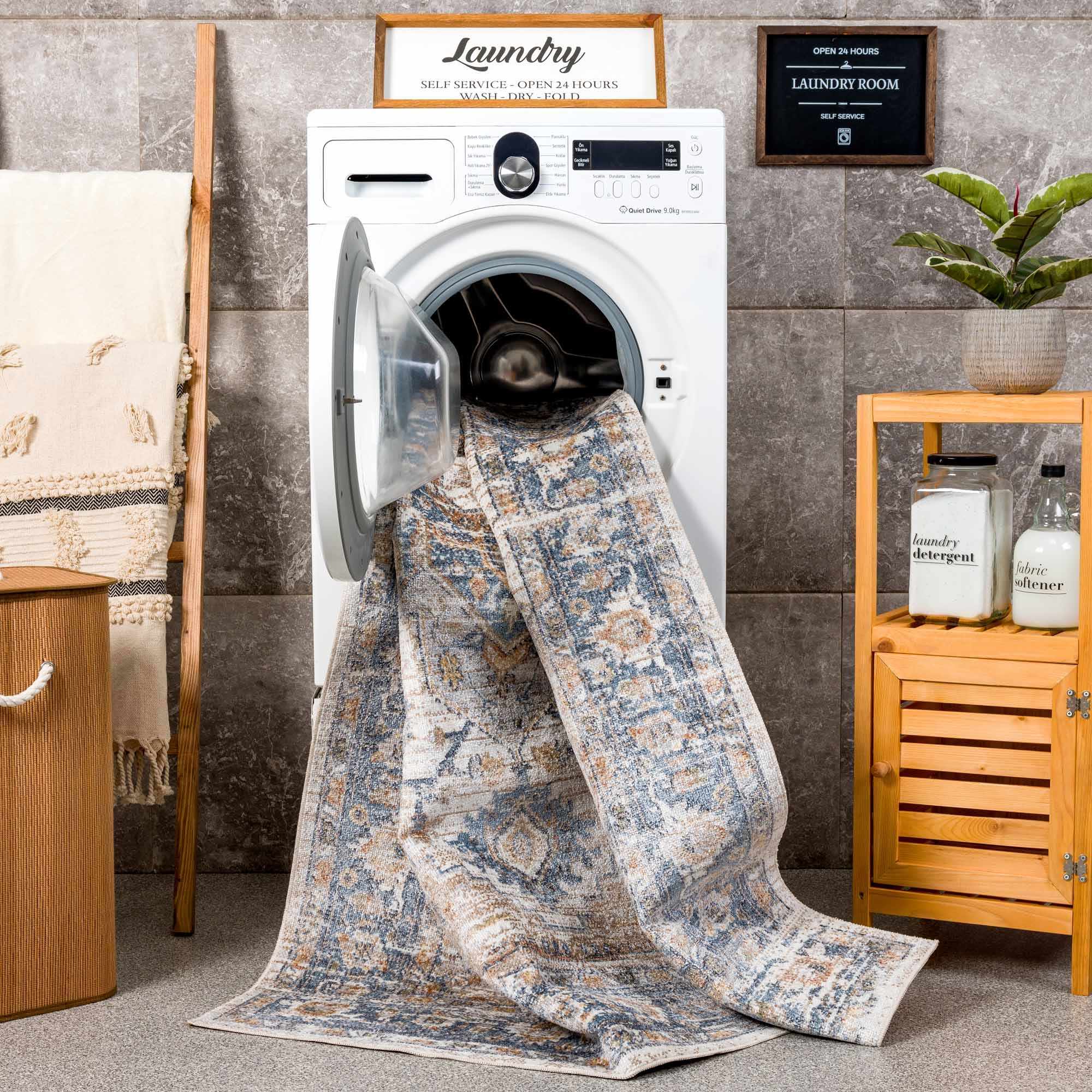 Hauteloom Ezri Cream - A Must - Have Washable Area Rug