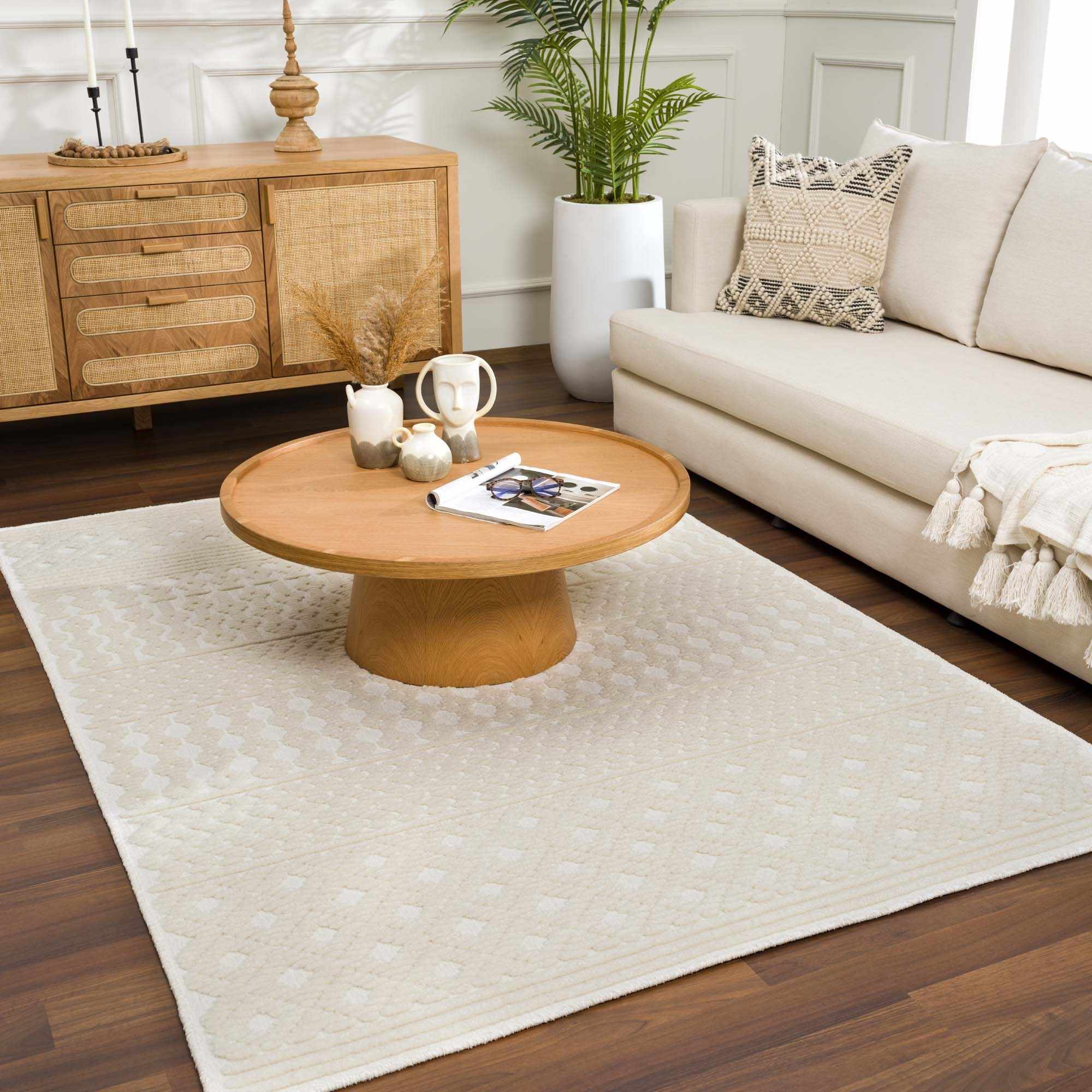 Refresh Your Space with Hauteloom Drago White Washable Area Rug