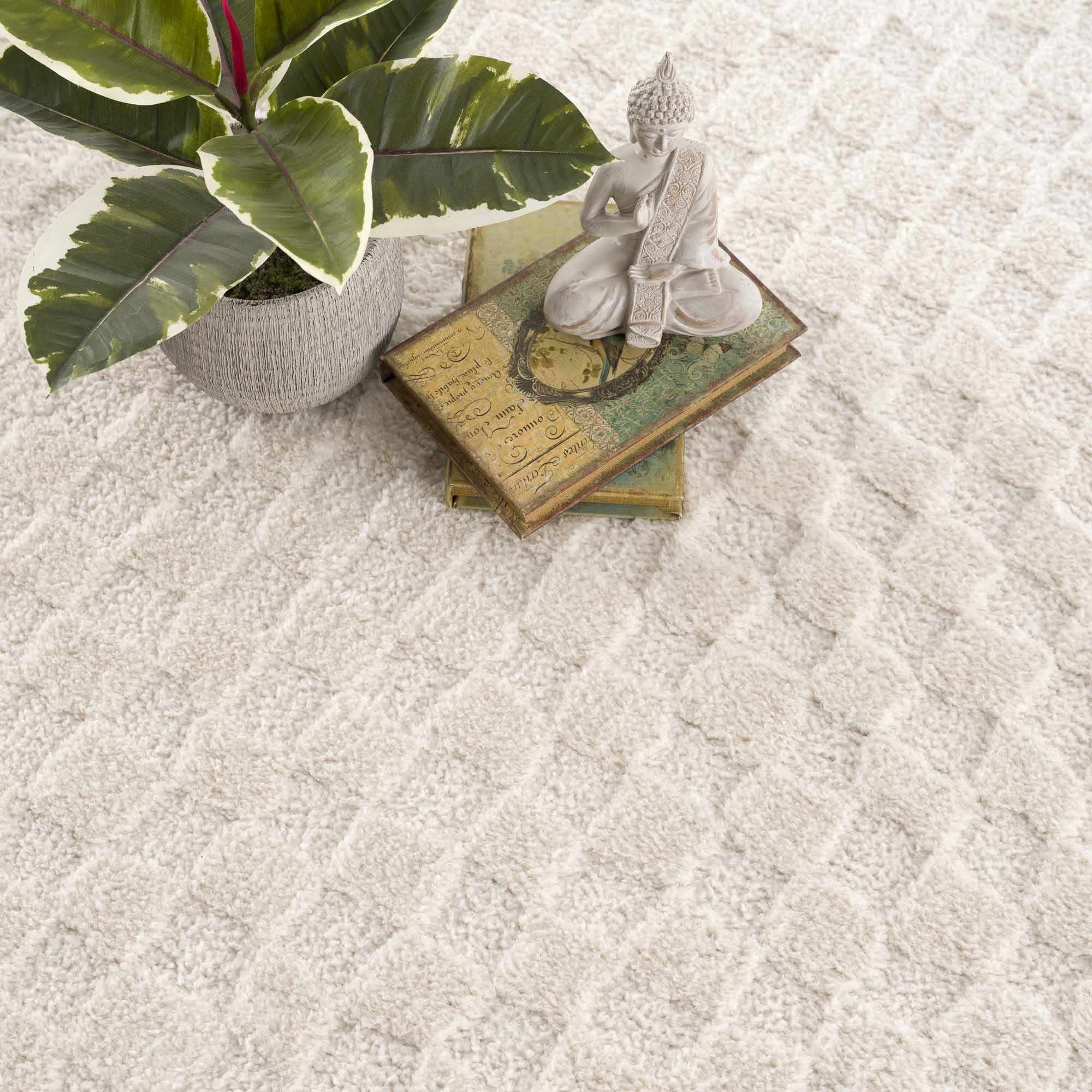 Luxurious Hauteloom Leryn Ivory Checkered Area Rug - Transform Your Space