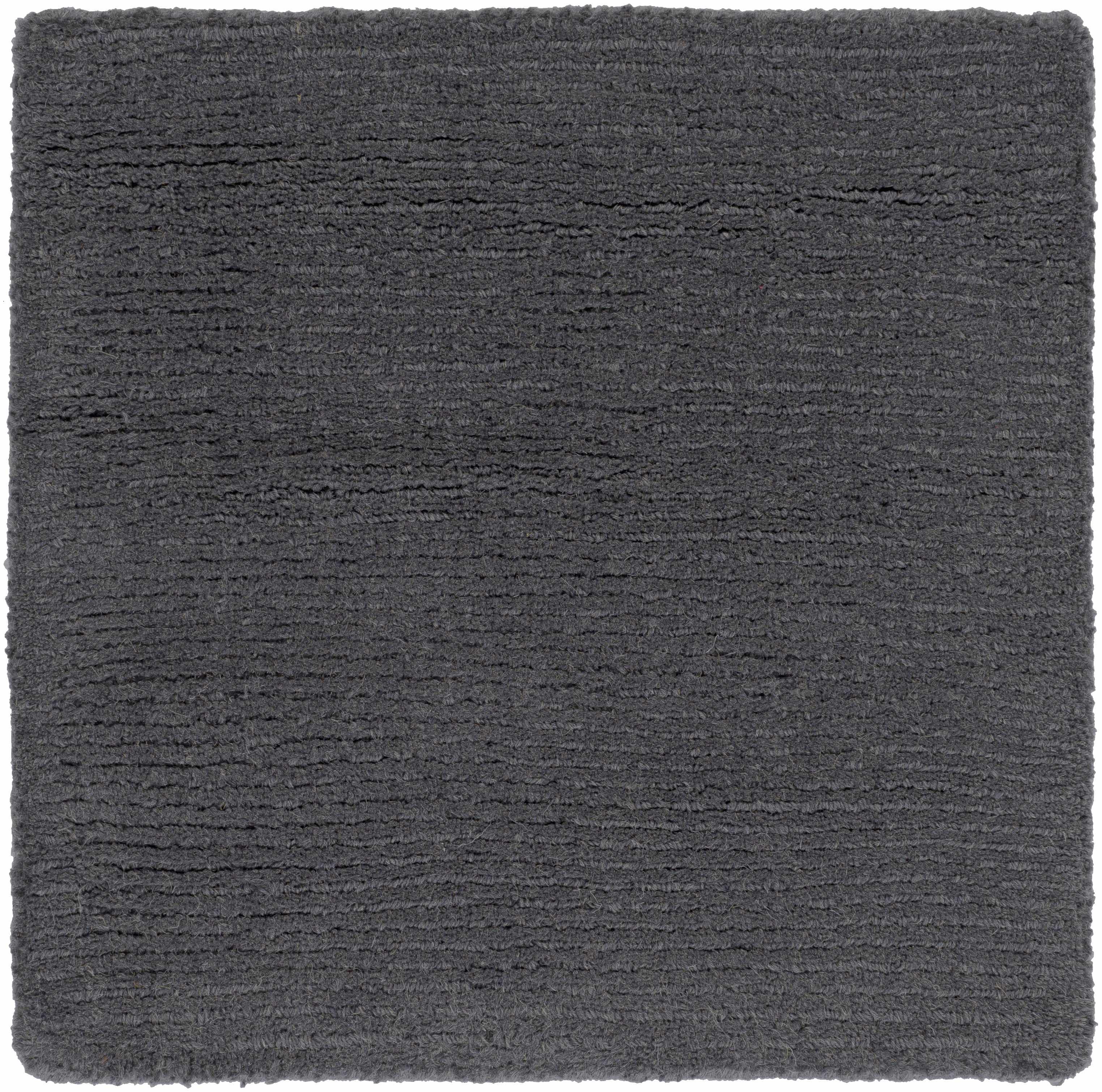 Hauteloom Brockton Solid Wool Charcoal Luxury Area Rug