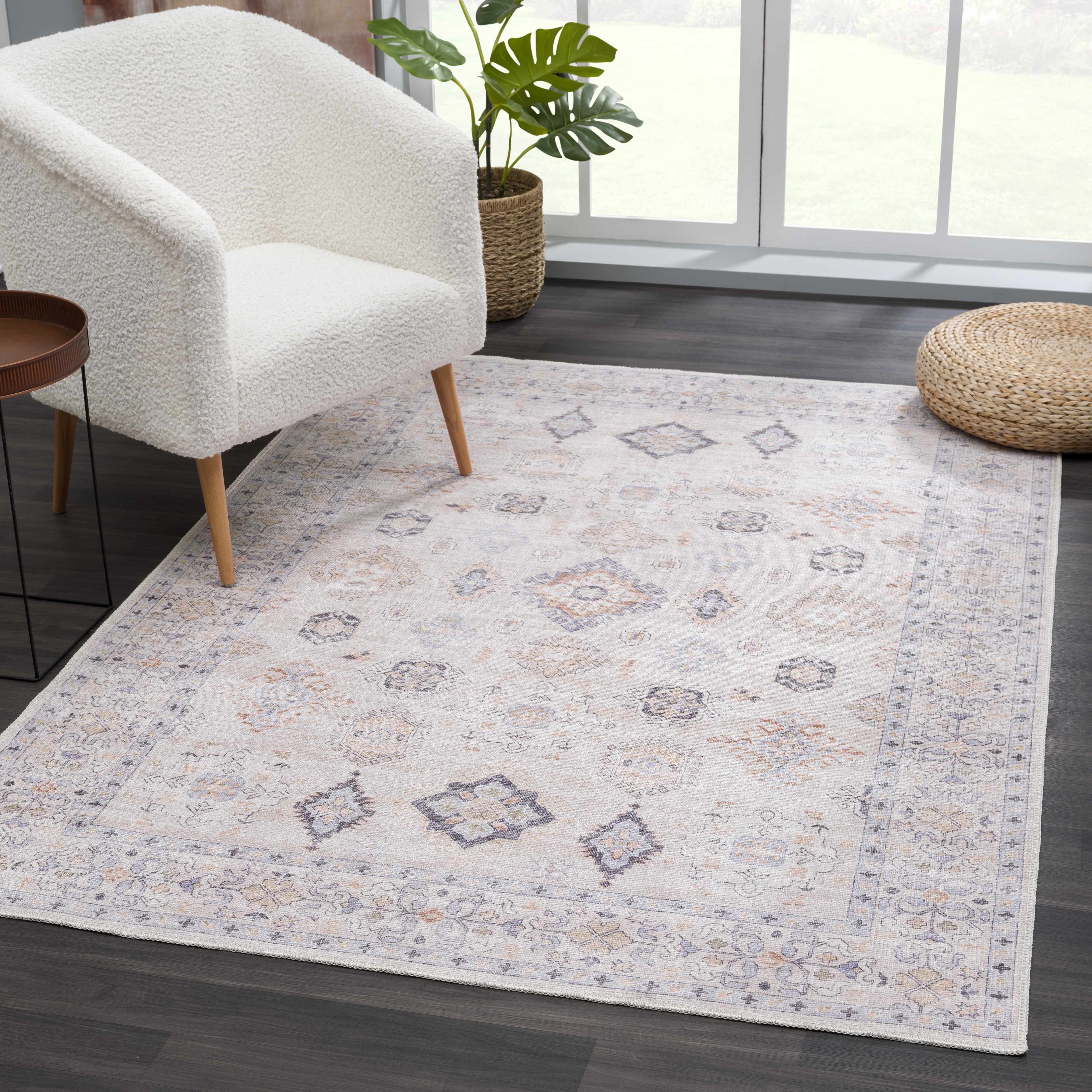 Hauteloom Beckett Vintage Washable Area Rug - Transform Your Space with Timeless Elegance