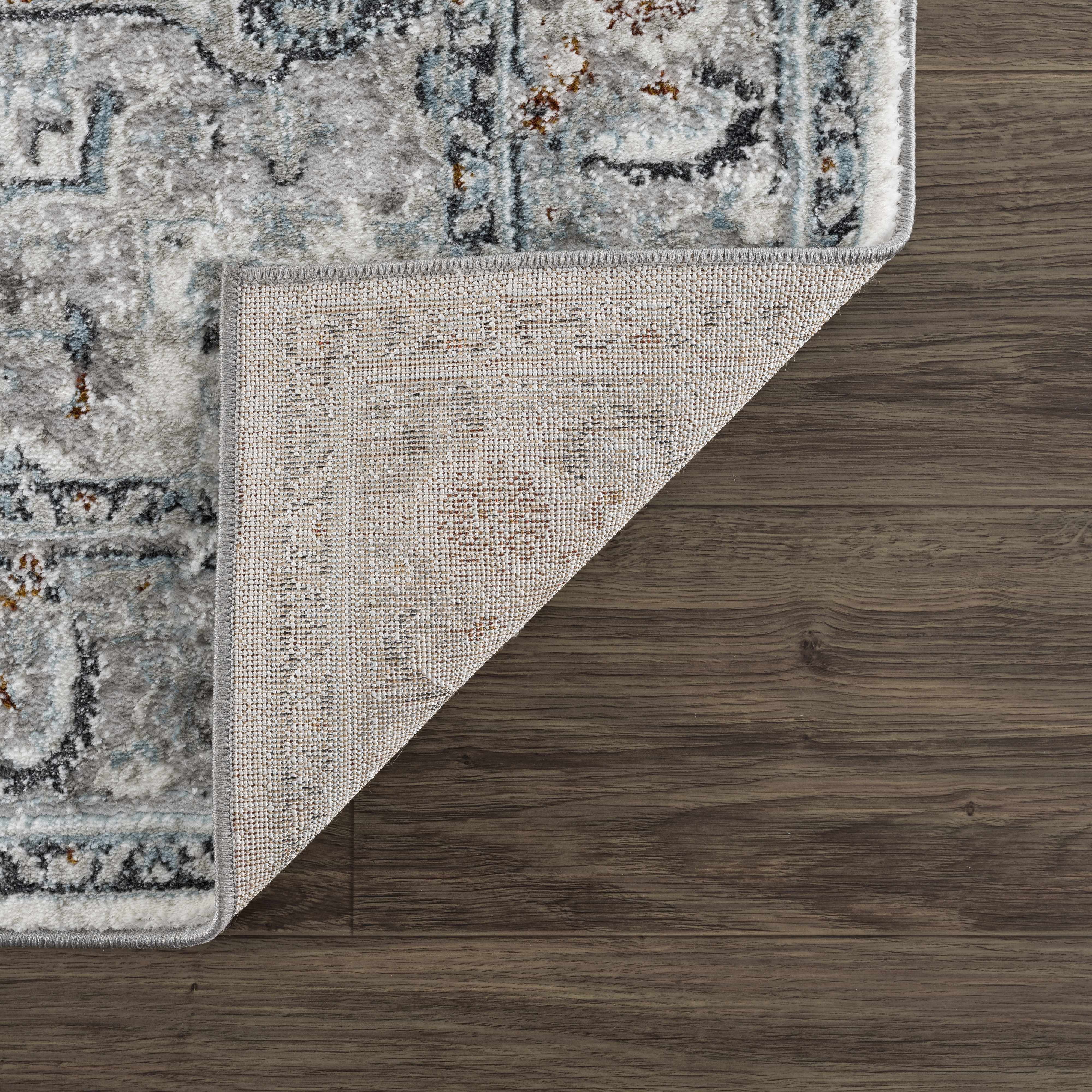 Hauteloom Liverpool Gray & Blue Elegant Area Rug