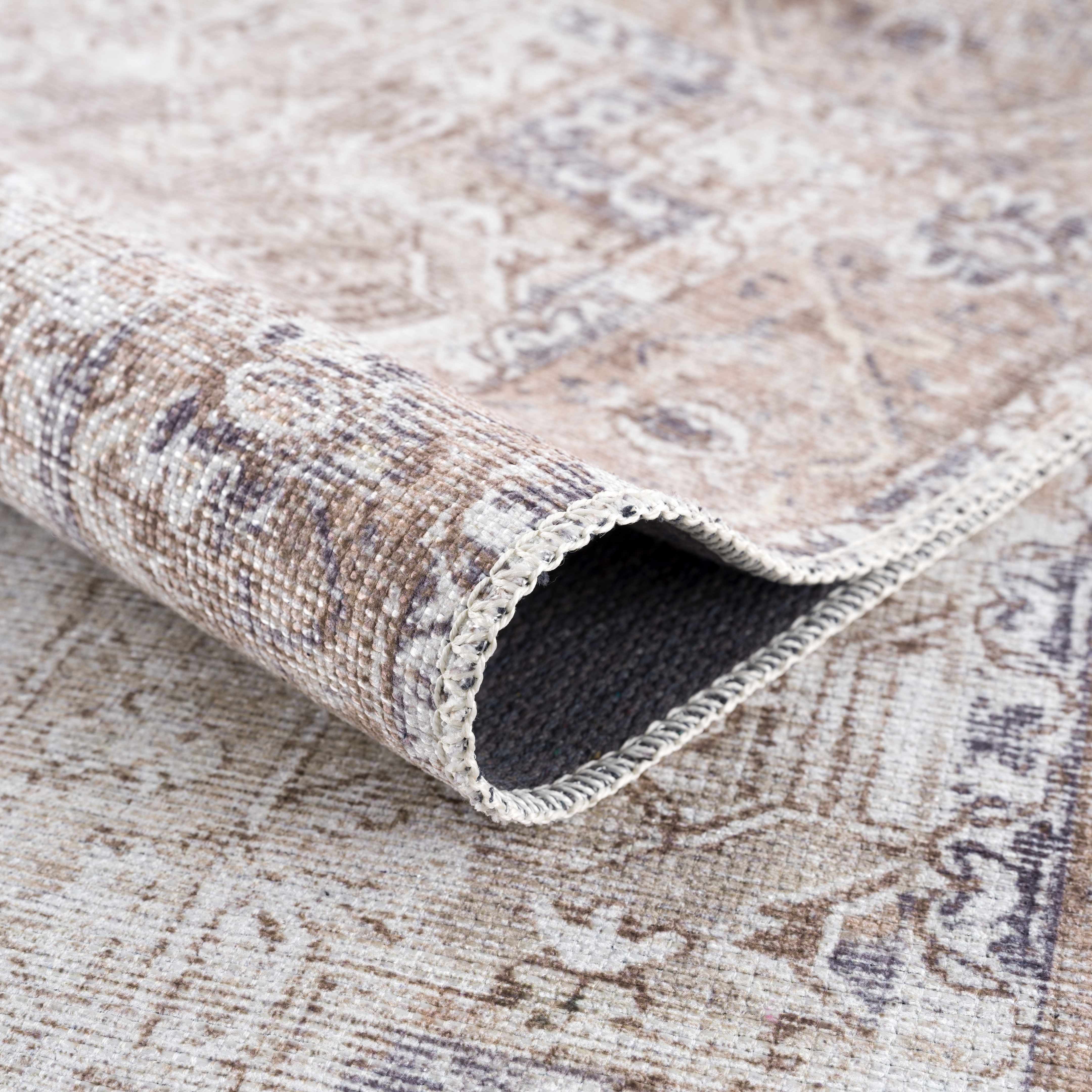Hauteloom Beige Rosman Washable Rug - Elegance for Your Home