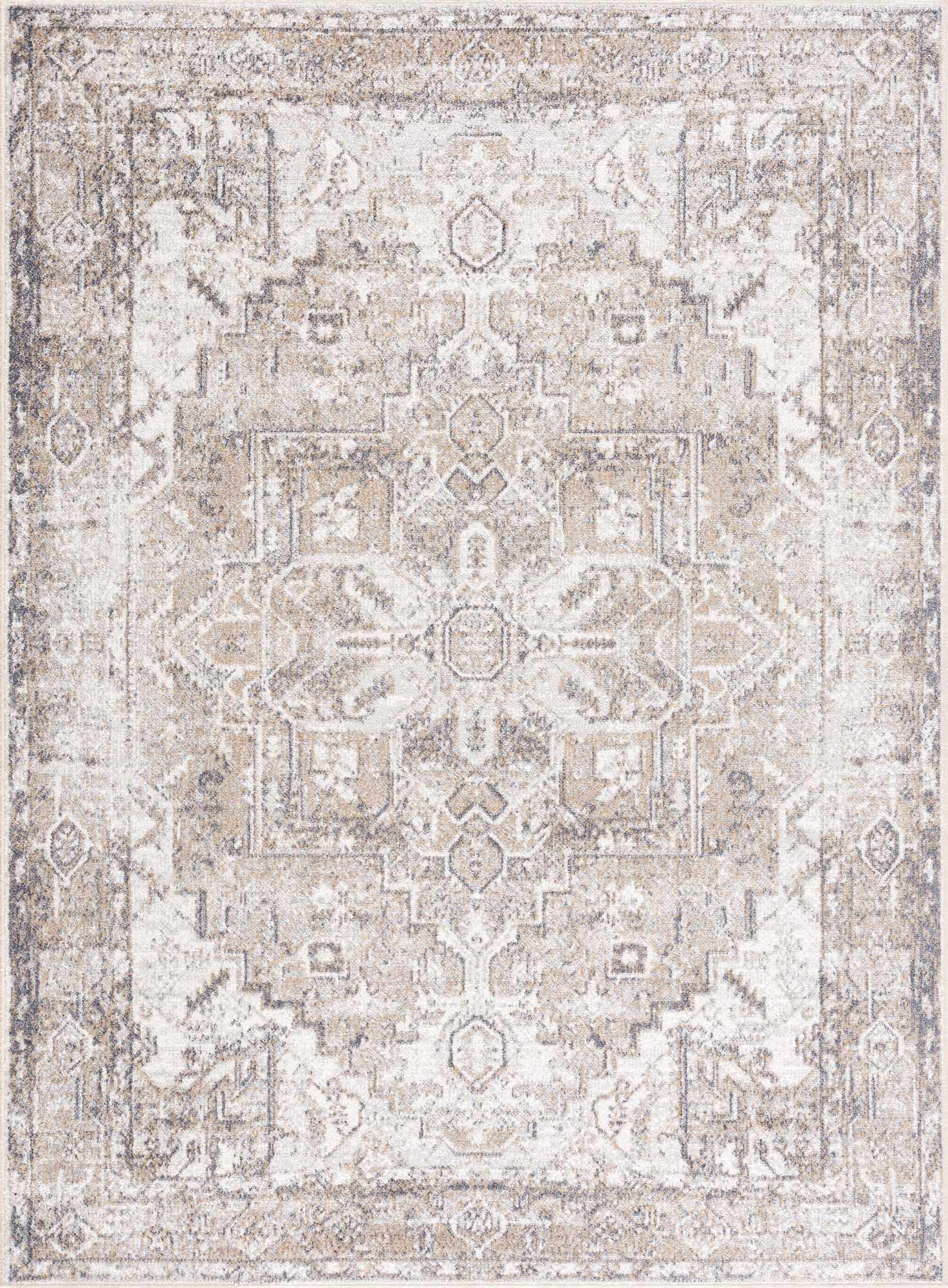 Hauteloom Hera Brown & Cream Luxury Washable Area Rug