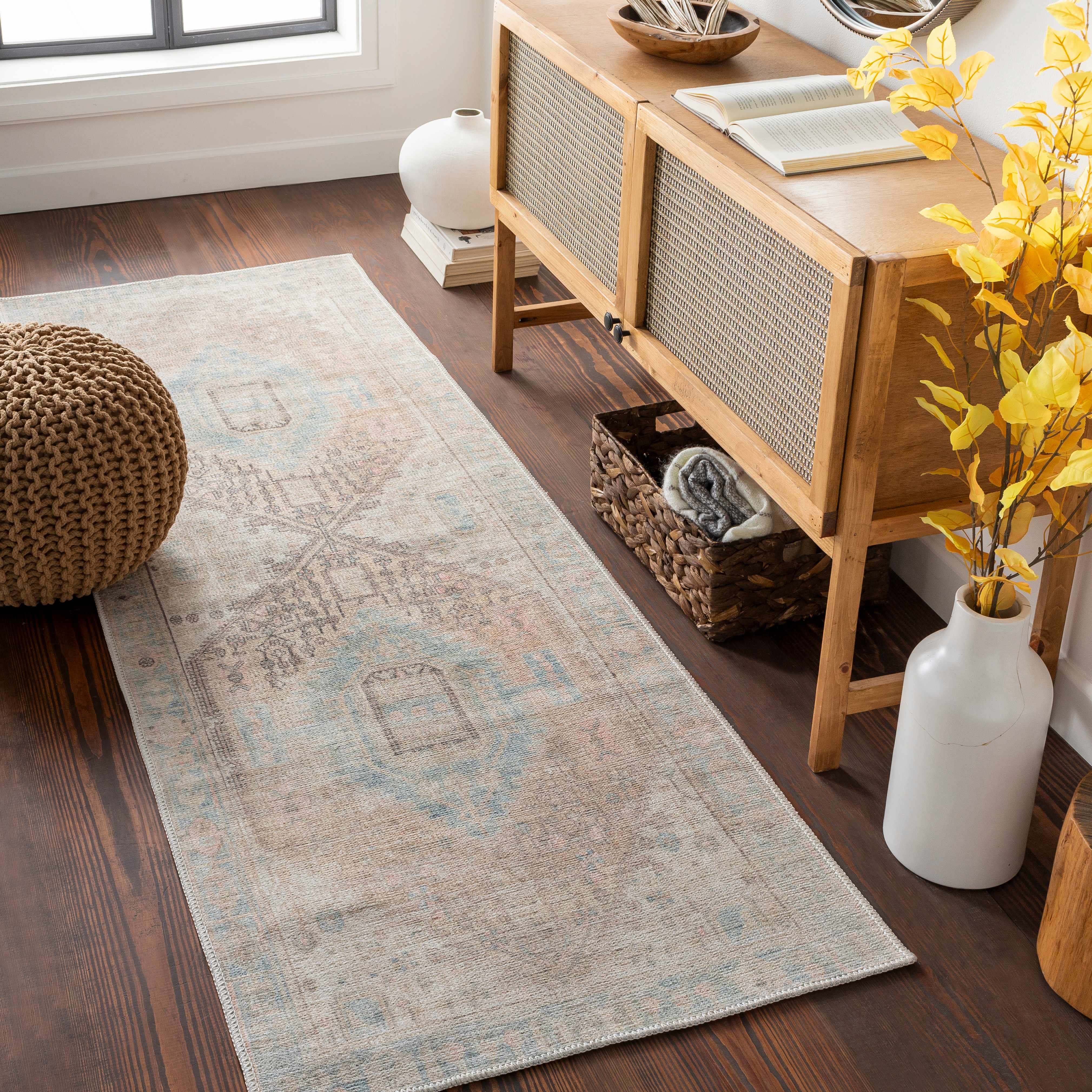 Hauteloom Baloy Vintage Area Rug - Light Olive: Add a Touch of Boho Elegance to Your Space