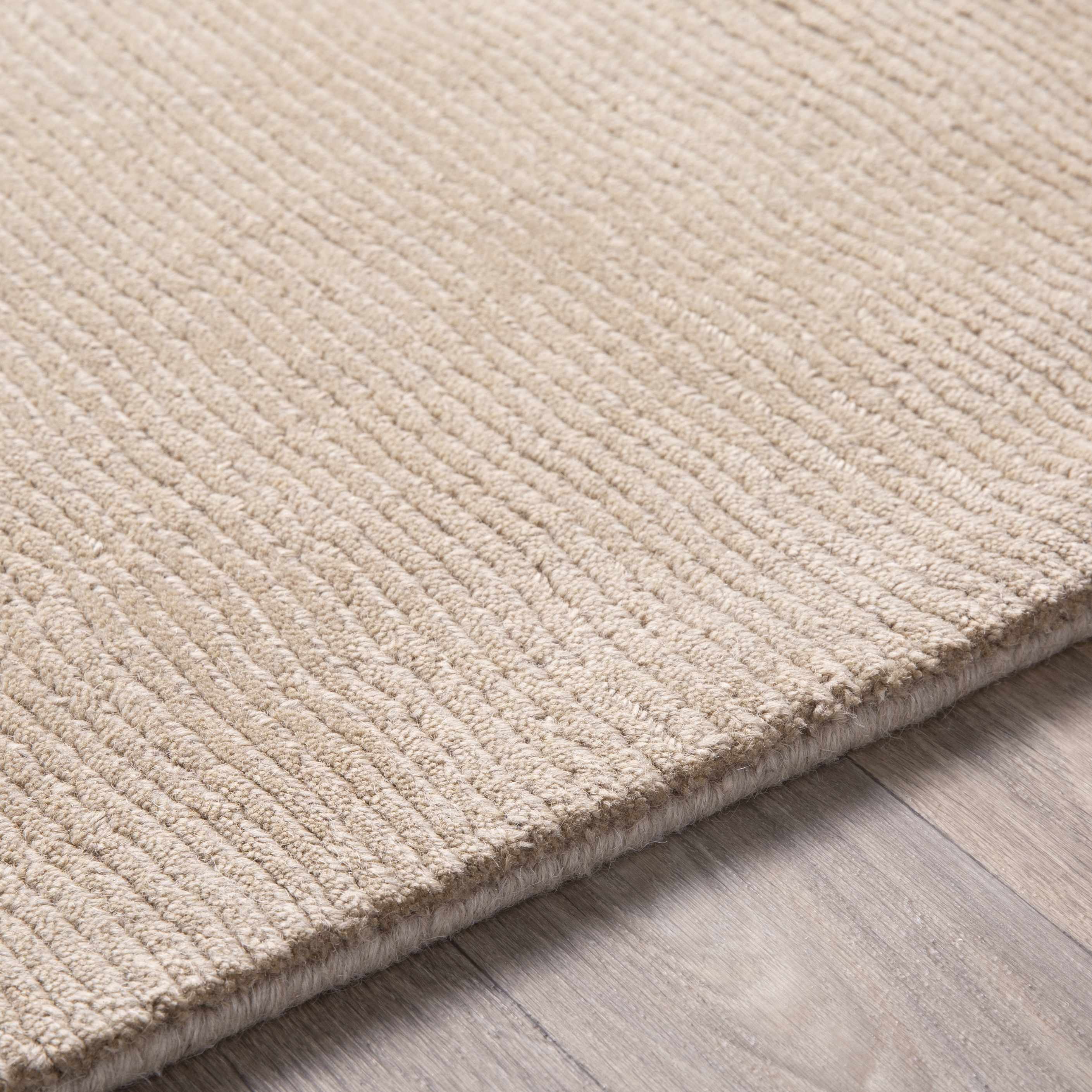 Luxurious Hauteloom Brockton Solid Tan Wool Rug