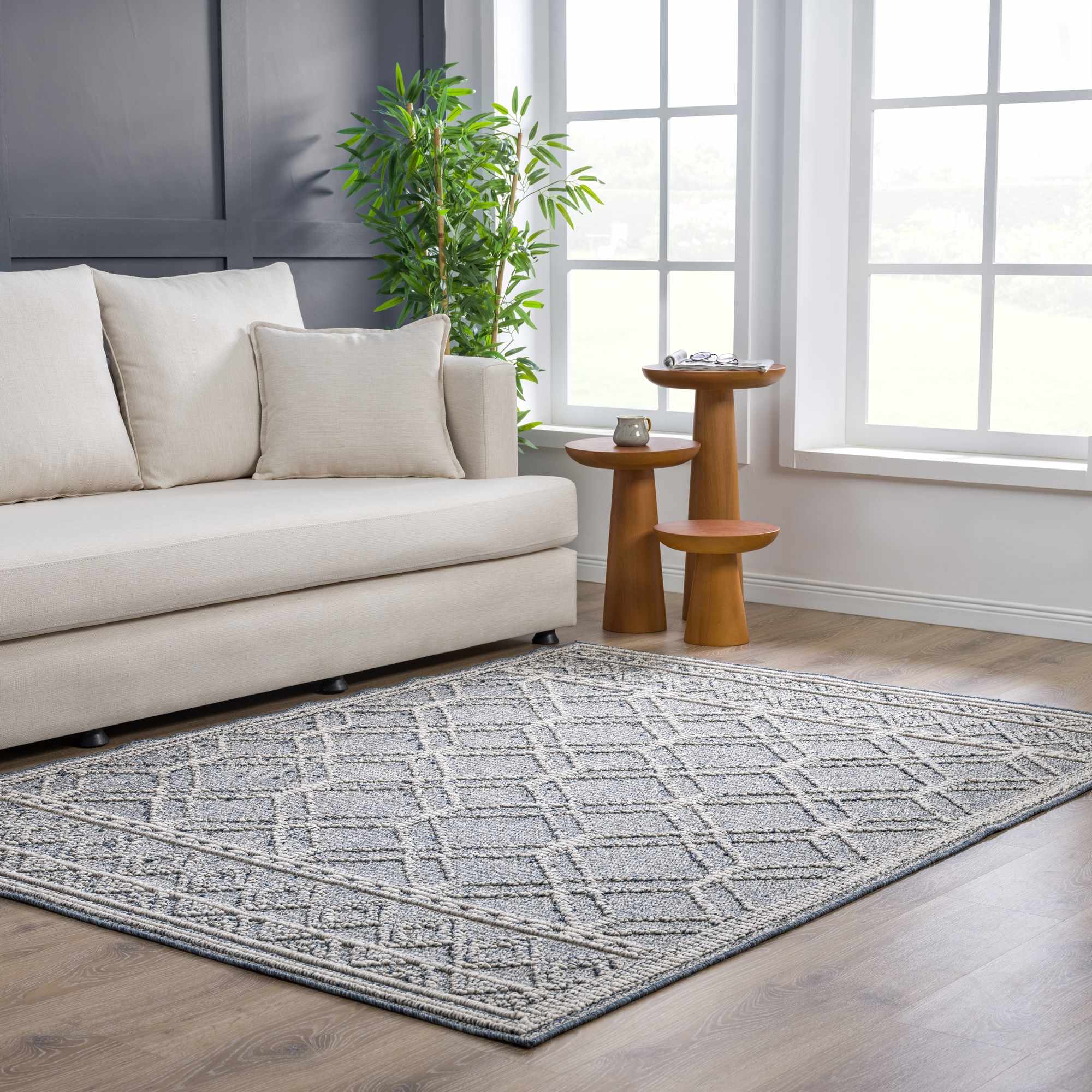 Hauteloom Diah Area Rug - Exquisite Gray Blue & Bone Beauty