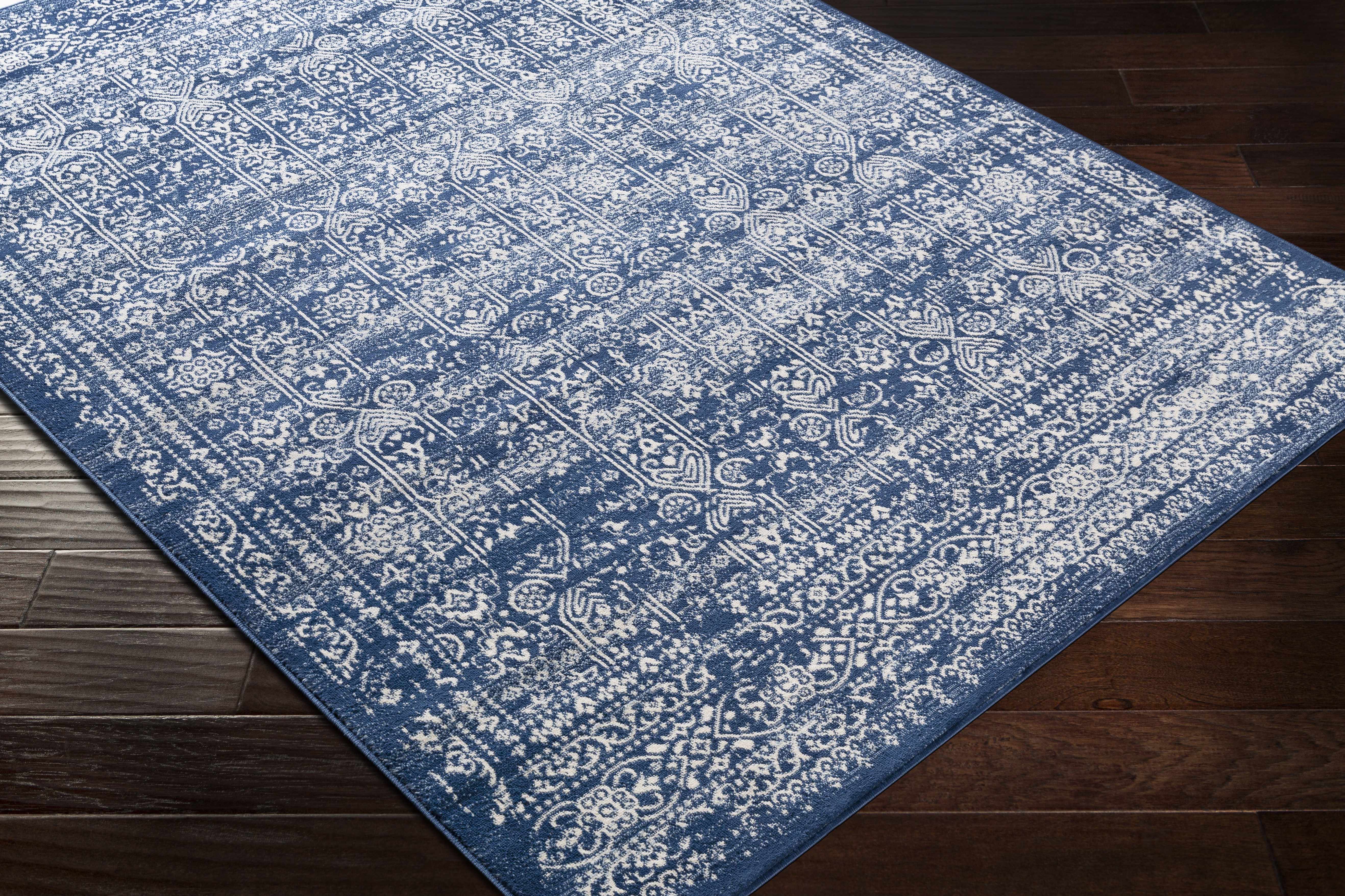 Hauteloom Michie Dark Blue Luxury Area Rug