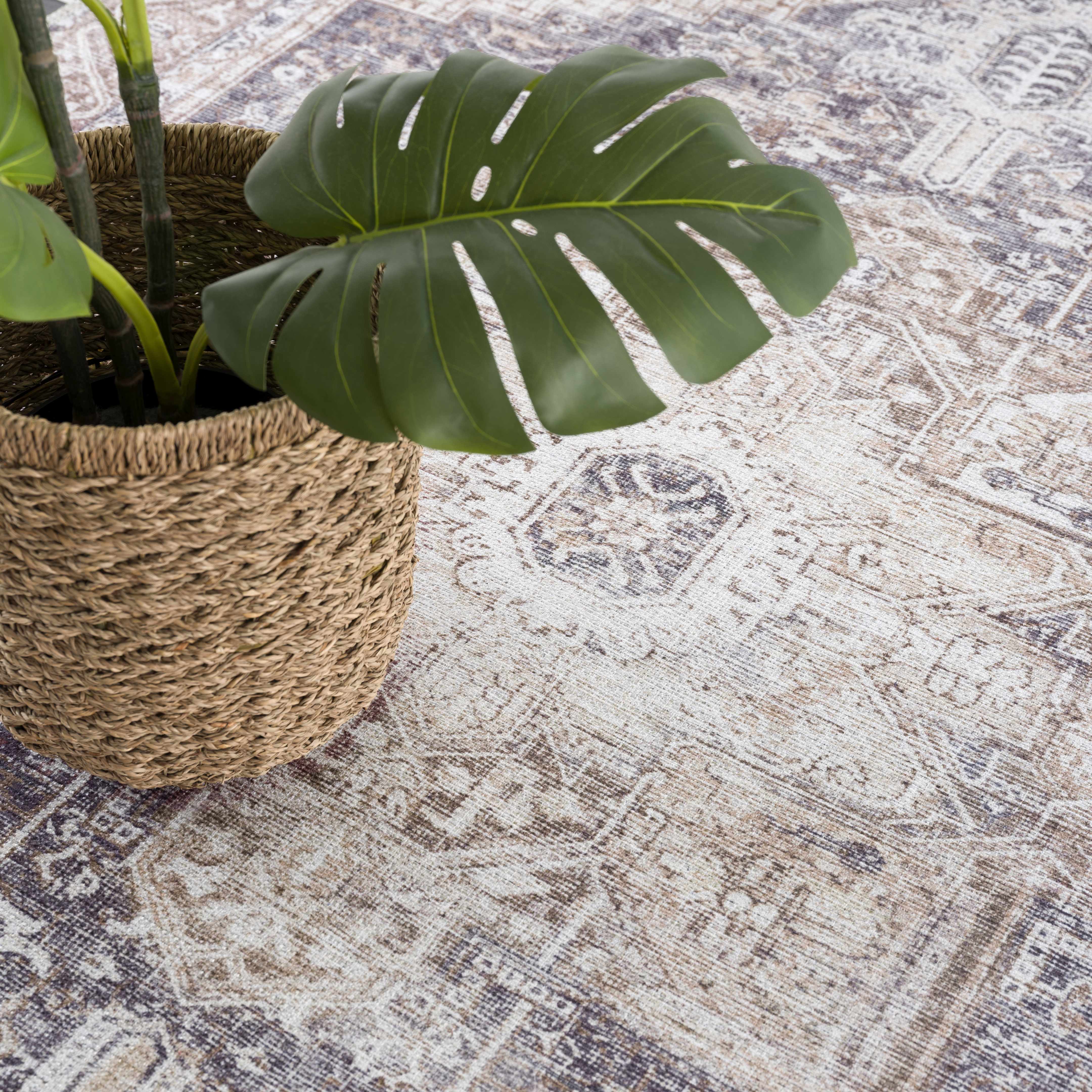 Hauteloom Beige Rosman Washable Rug - Elegance for Your Home