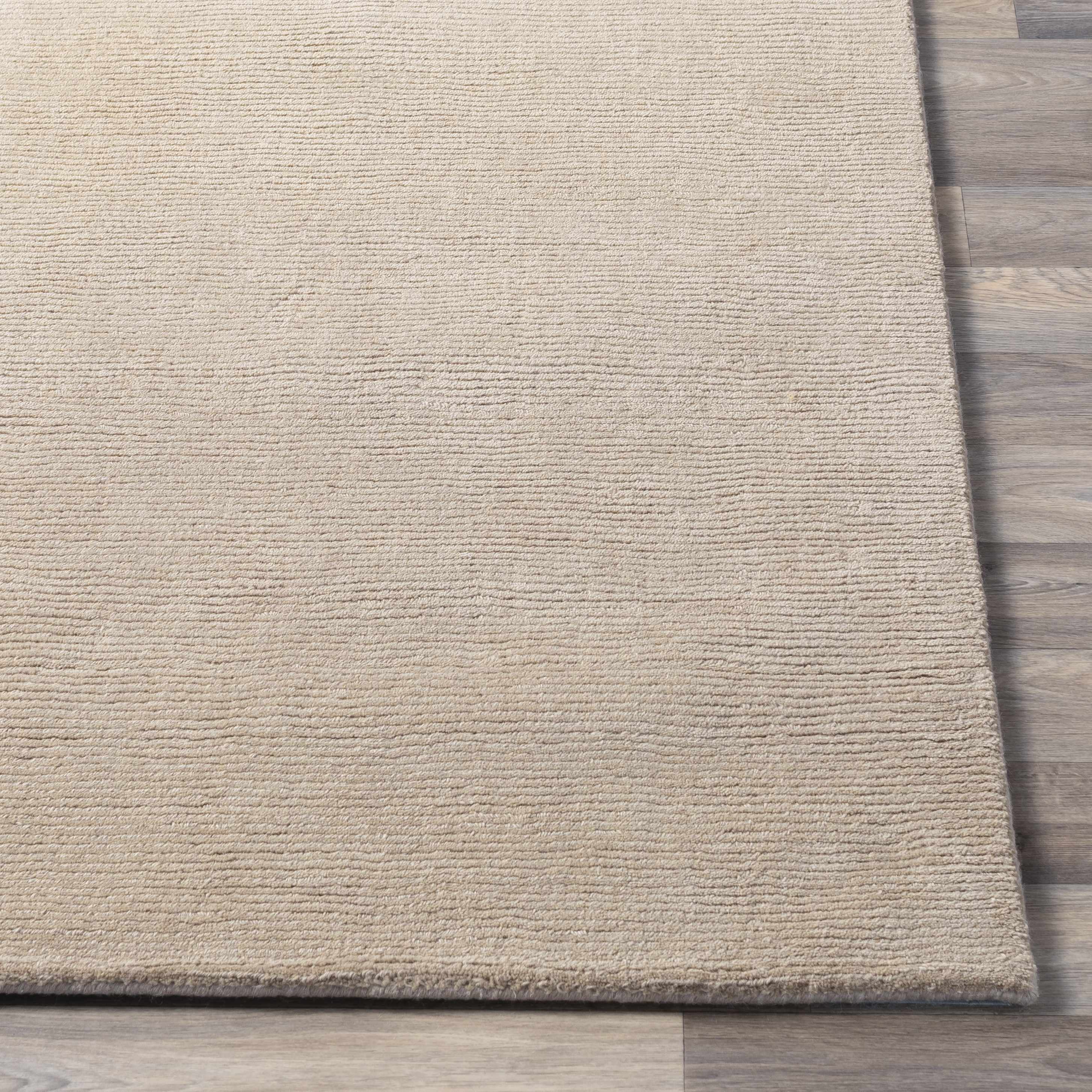 Luxurious Hauteloom Brockton Solid Tan Wool Rug