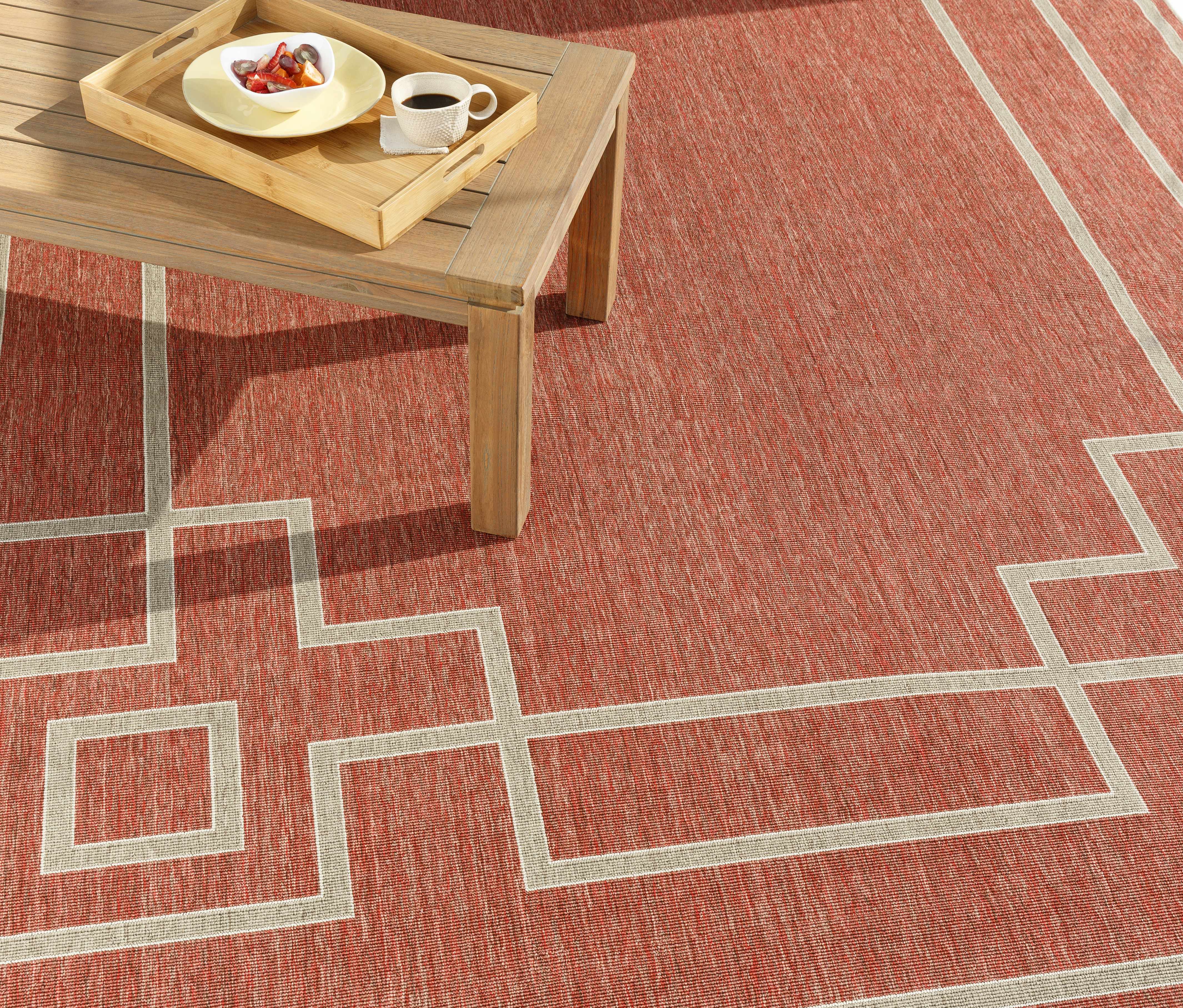 Hauteloom Harborgreek Brick Red Outdoor Rug - Transform Your Outdoor Space
