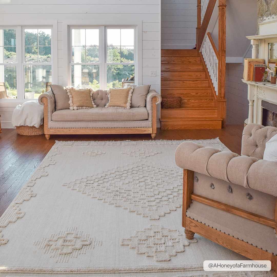 Luxurious Hauteloom Rosales Cream Area Rug for Every Space
