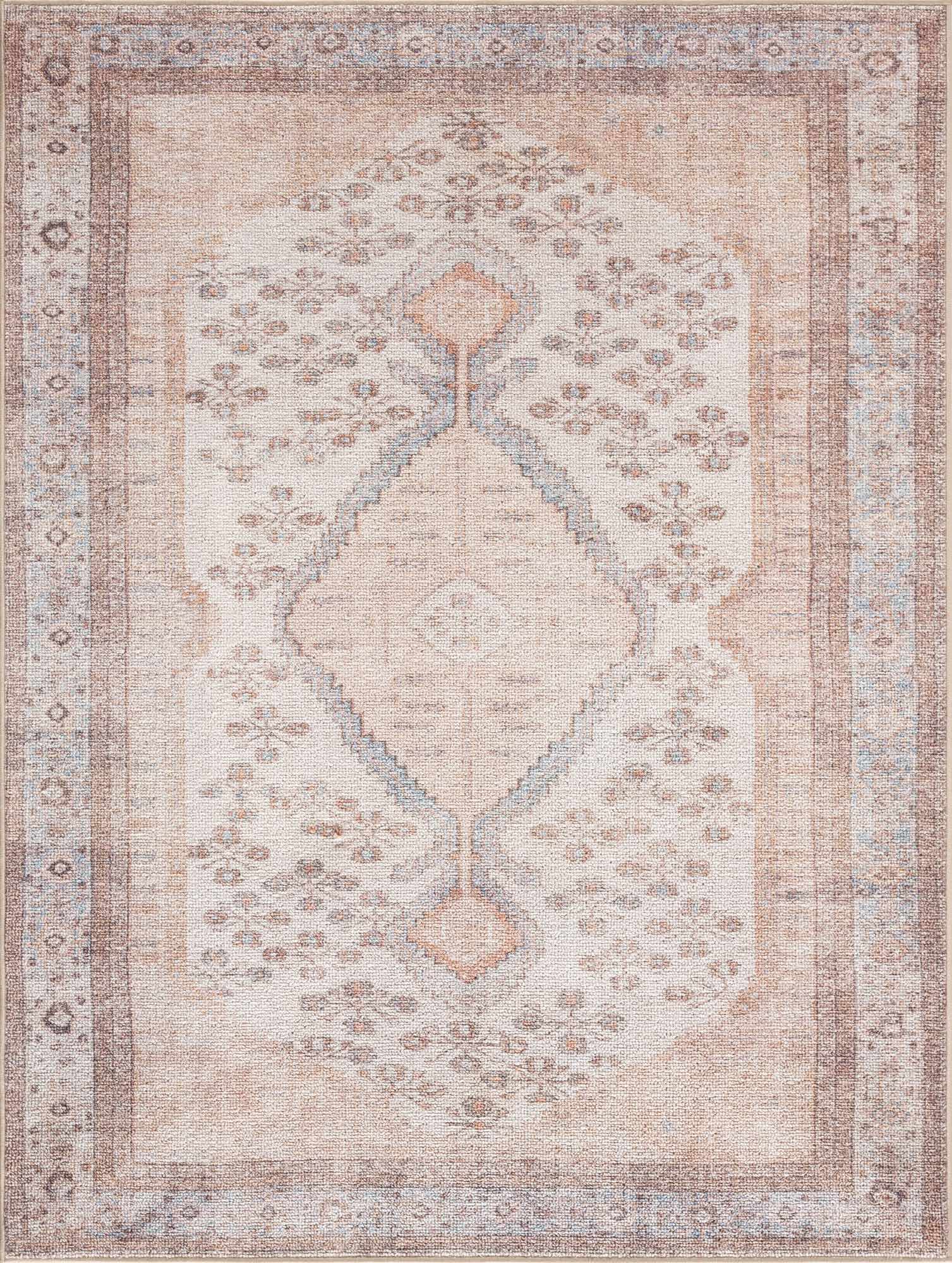 Hauteloom Analu Peach Luxury Washable Area Rug