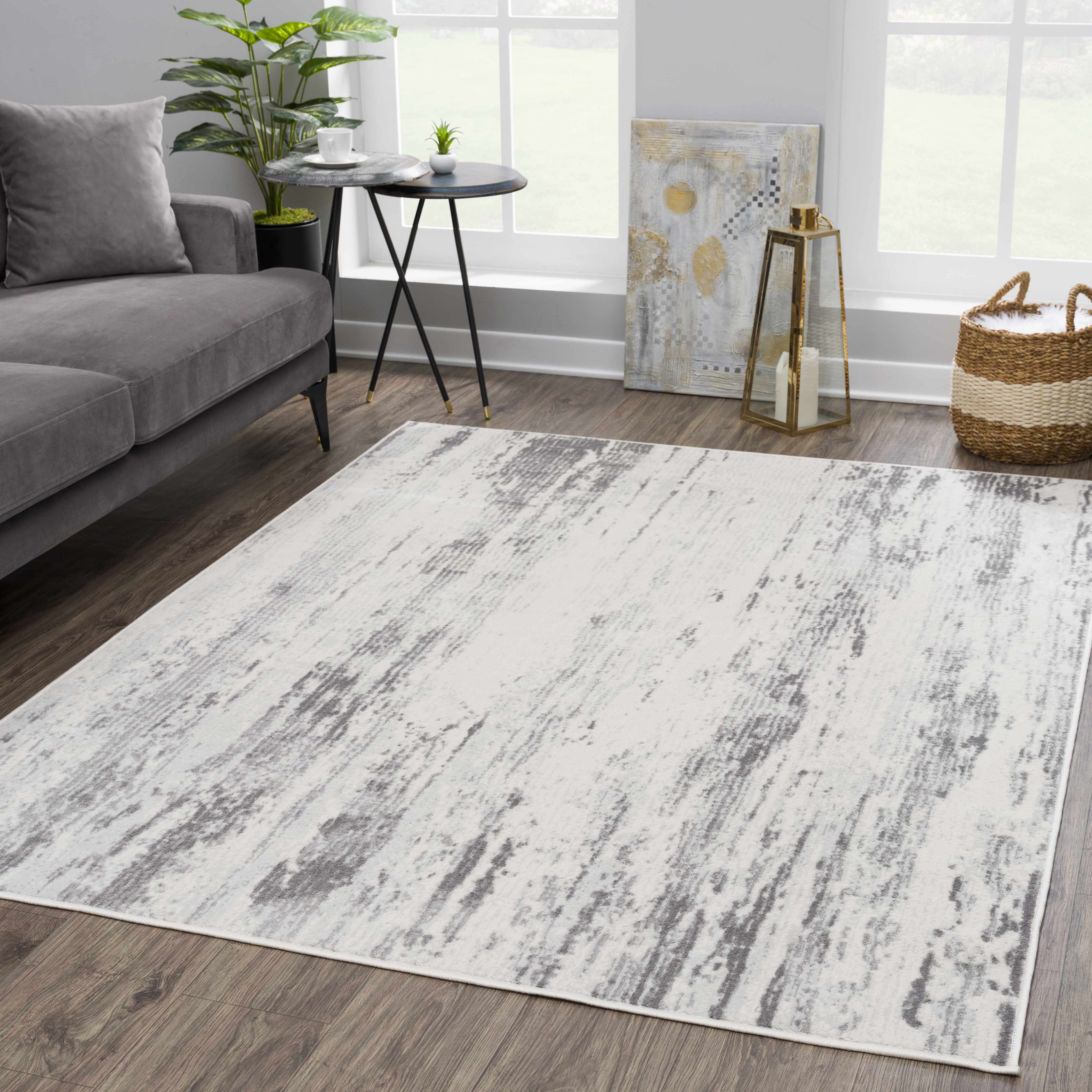 Exquisite Hauteloom Tigrima Ivory & Gray Area Rug