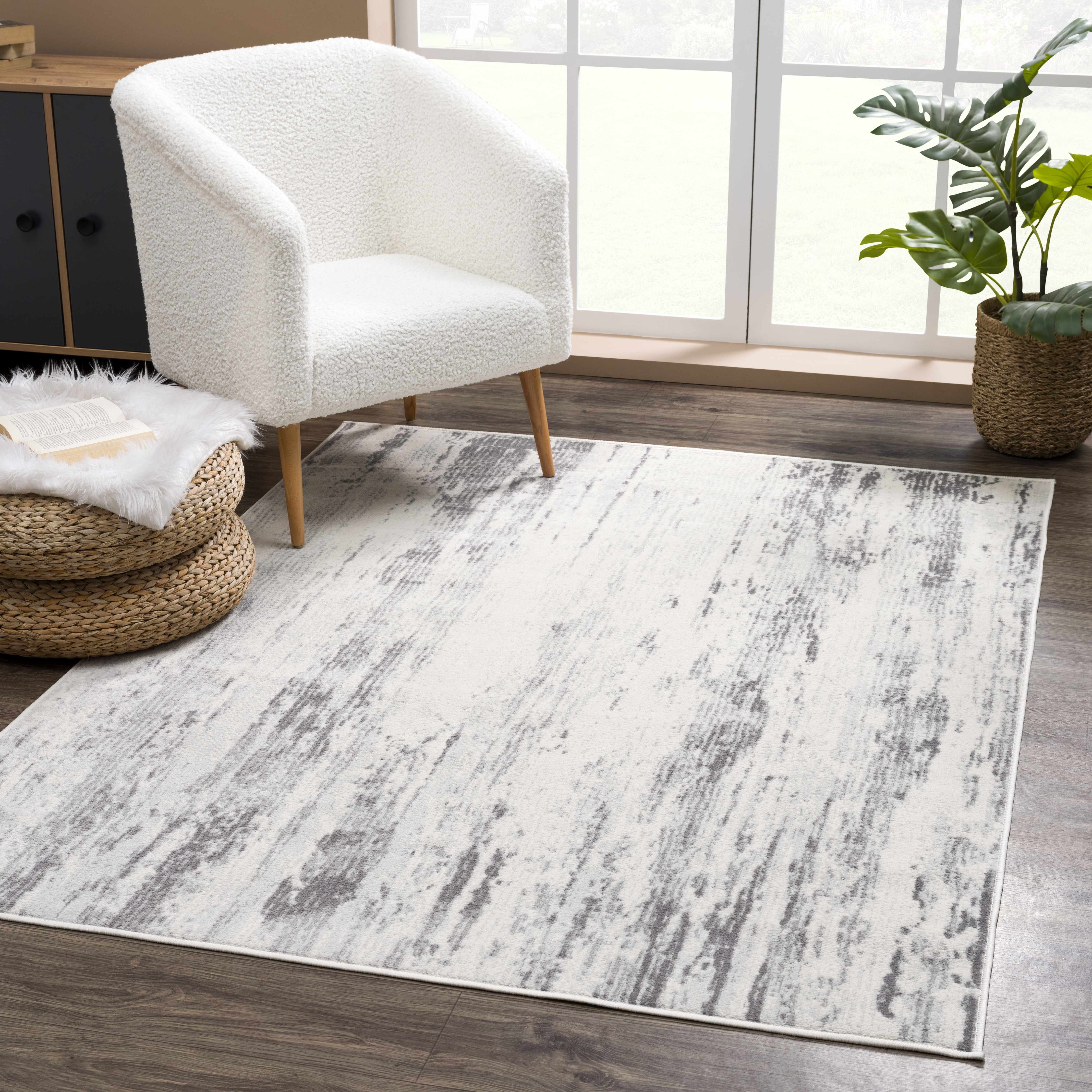 Exquisite Hauteloom Tigrima Ivory & Gray Area Rug