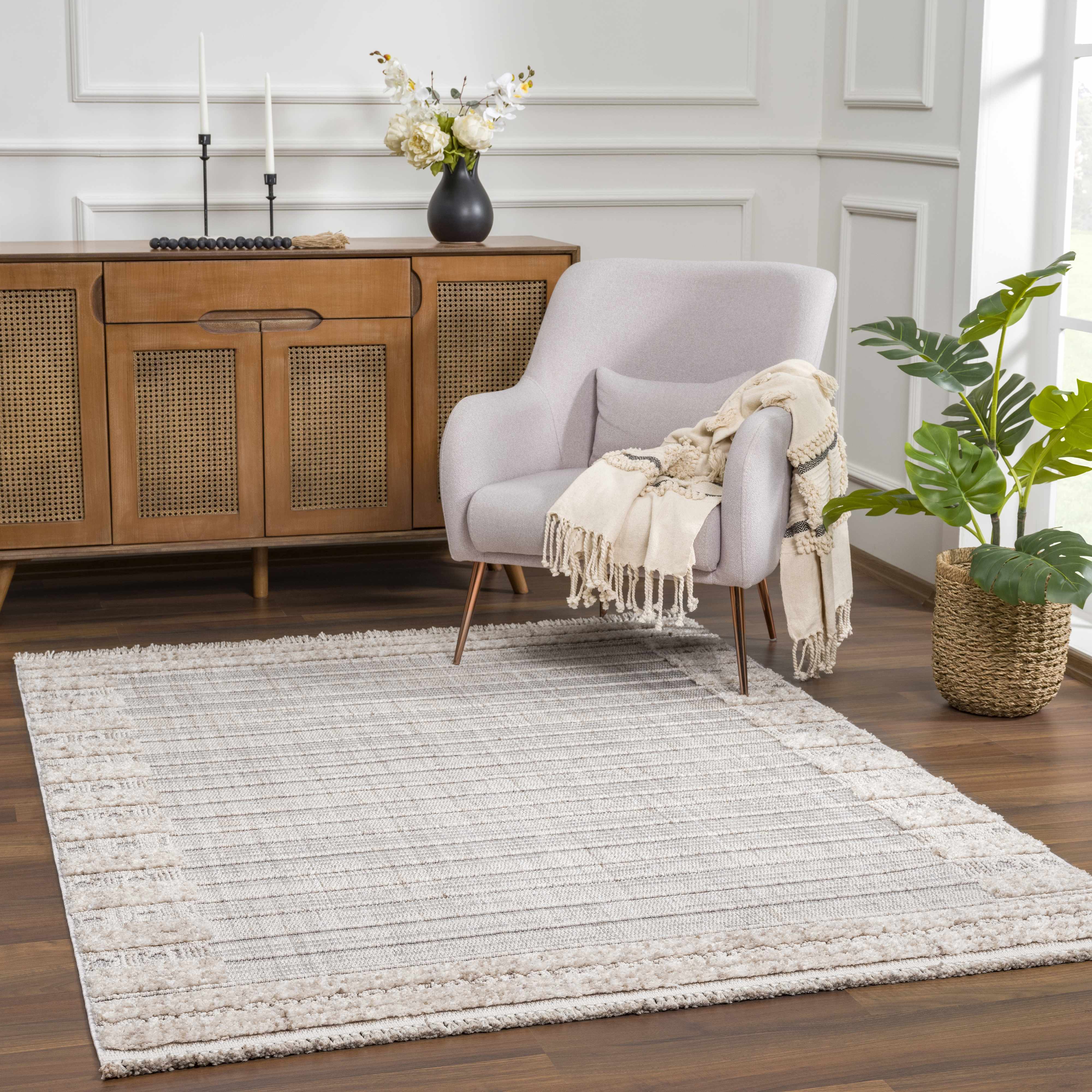Luxurious Hauteloom Sulak Cream Area Rug